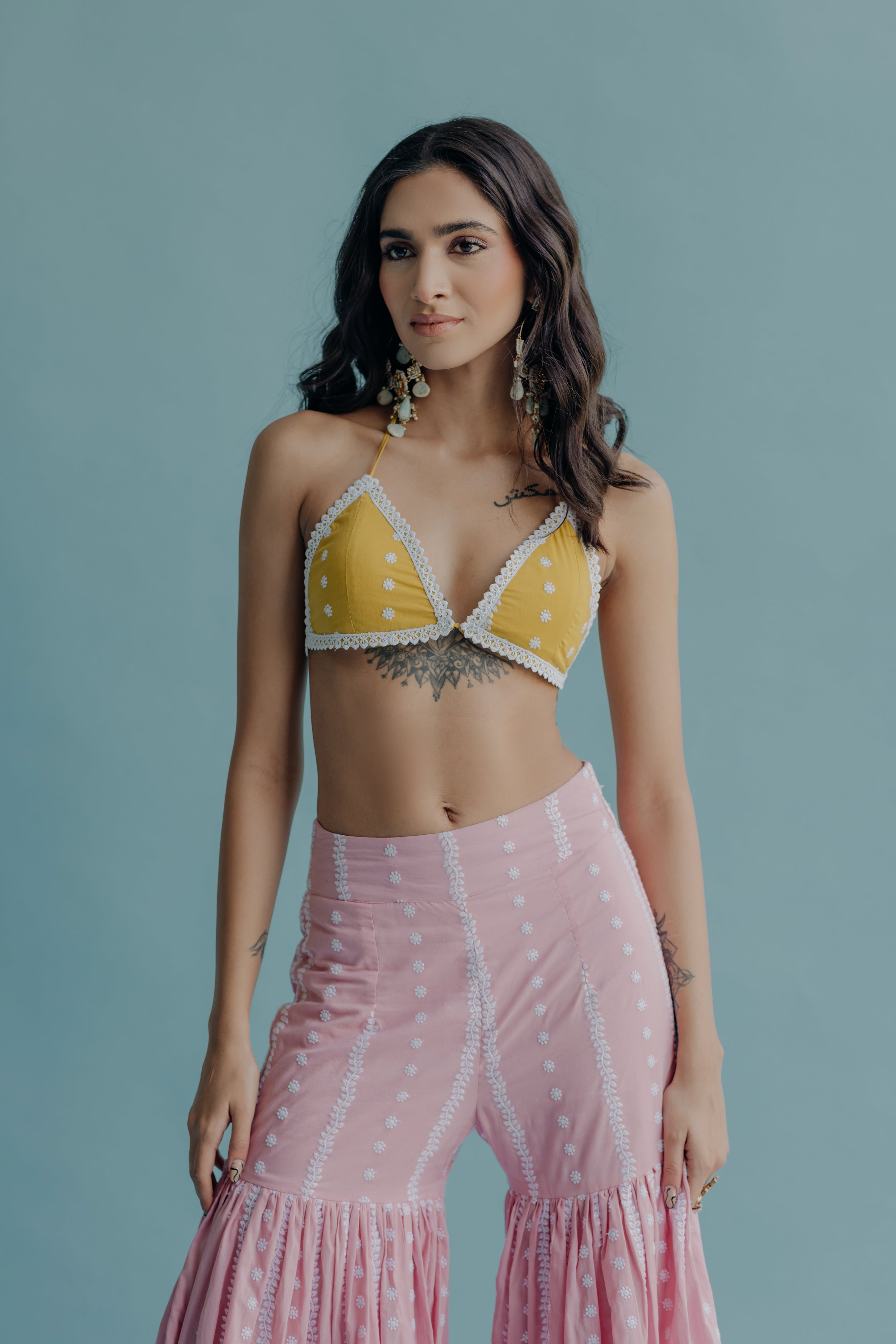 Laila Yellow Embroidered Cotton Blouse