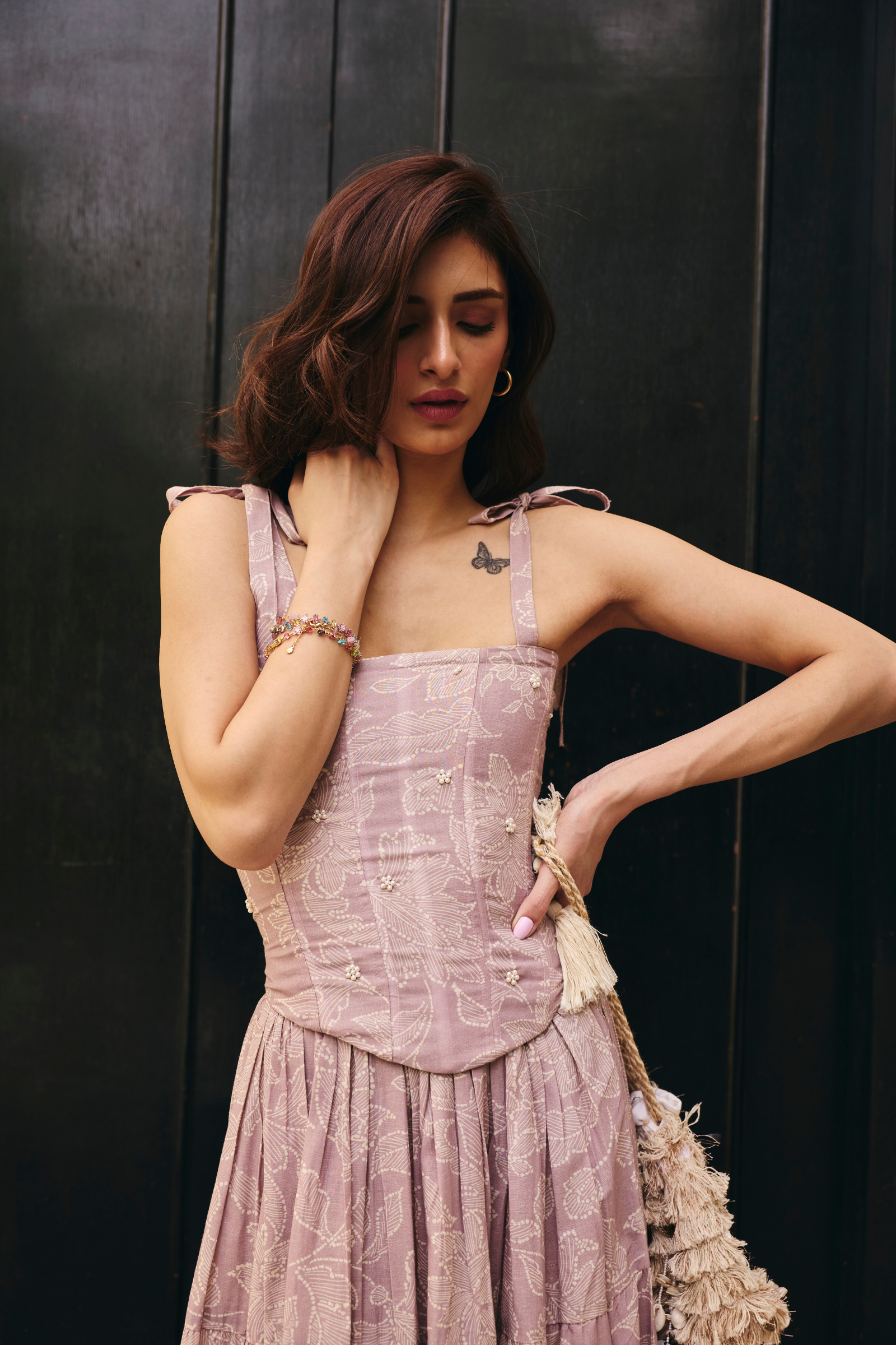 Sydney Lilac floral corset top
