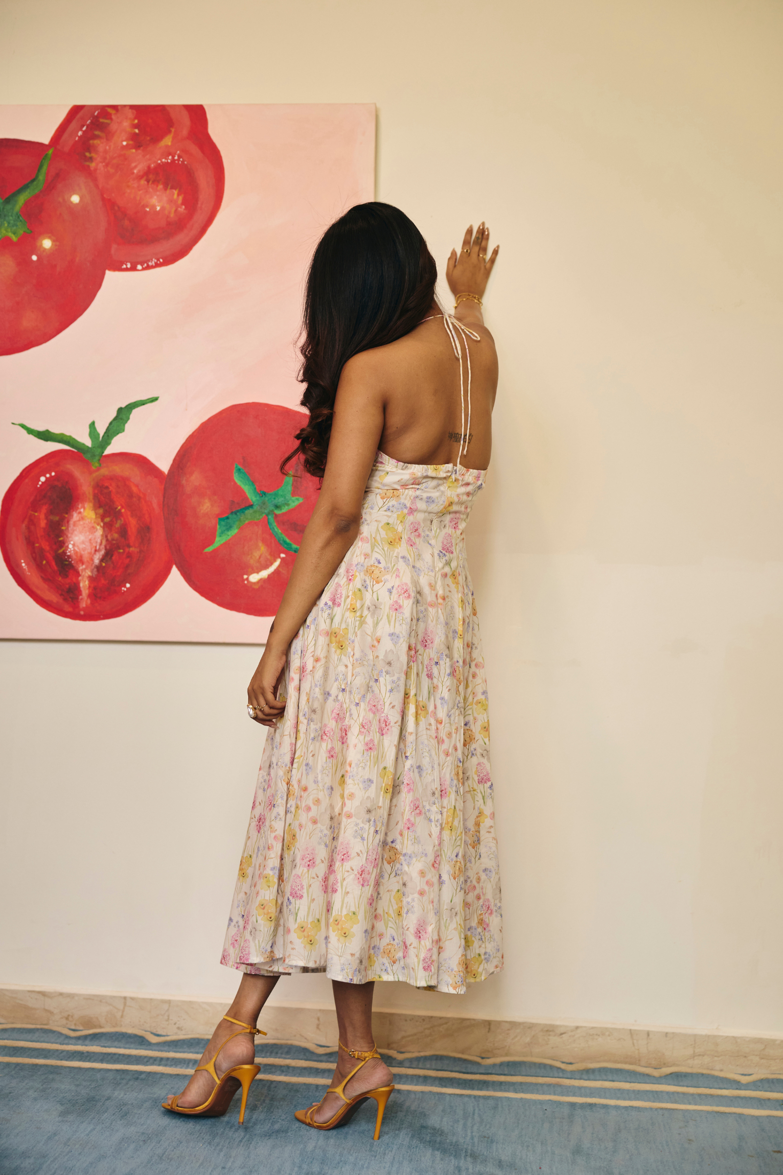 Cannes White Floral Midi Sundress