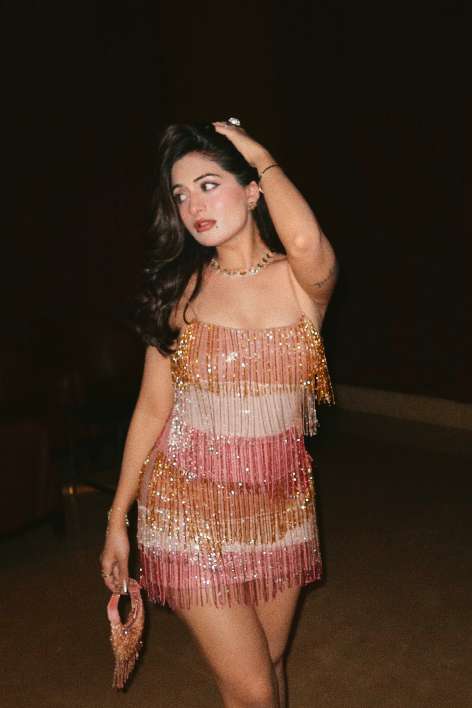 Miami multicolor Fringe Embellished Mini Dress