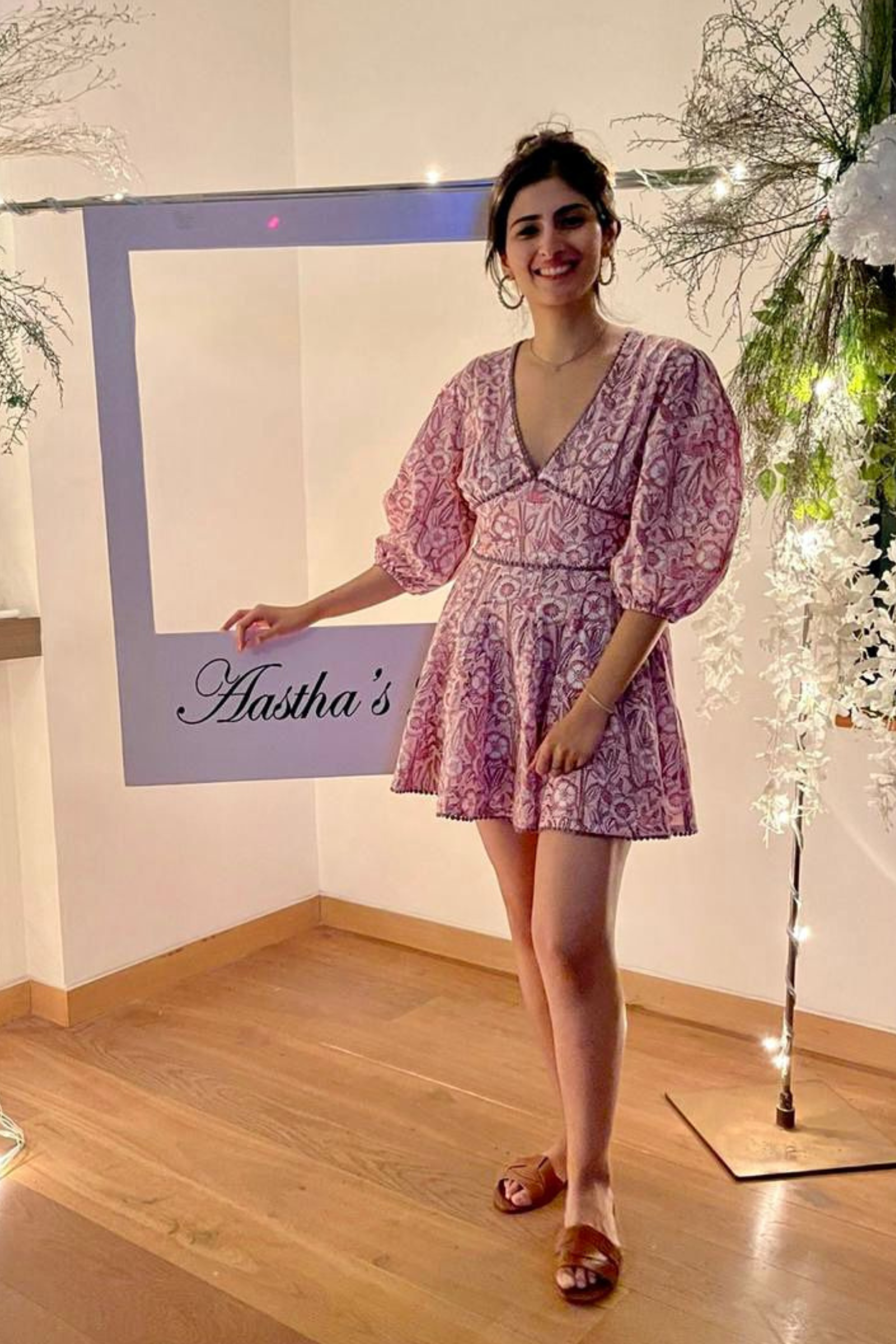 Blair Pink Printed Cotton Dress