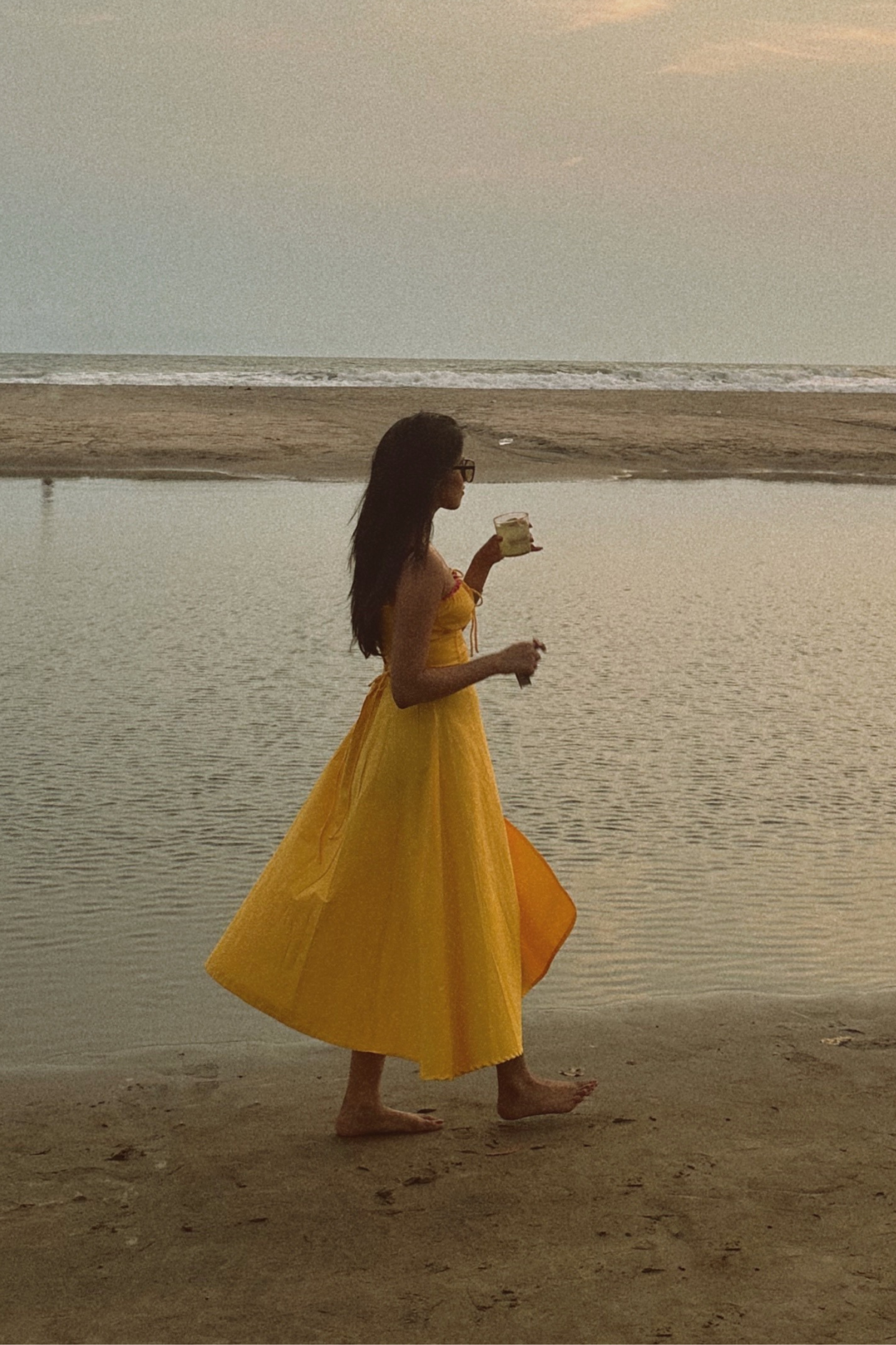 The Sunset Hour Yellow Corset Midi Slit Dress