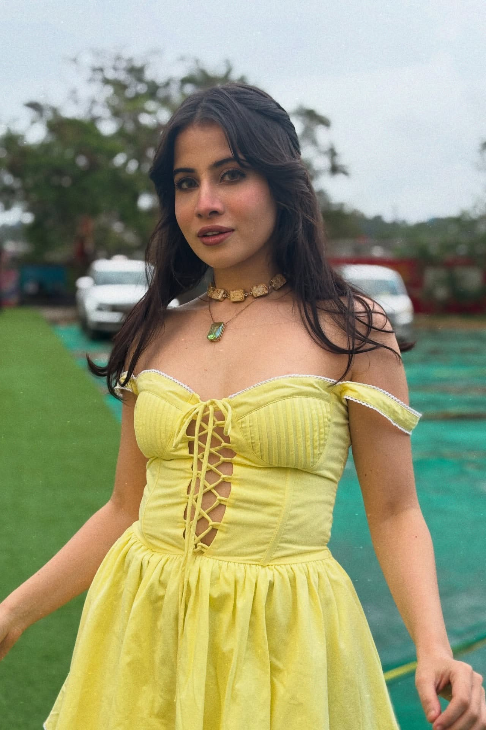 Marbella Lemon Yellow Tiered Babydoll Dress