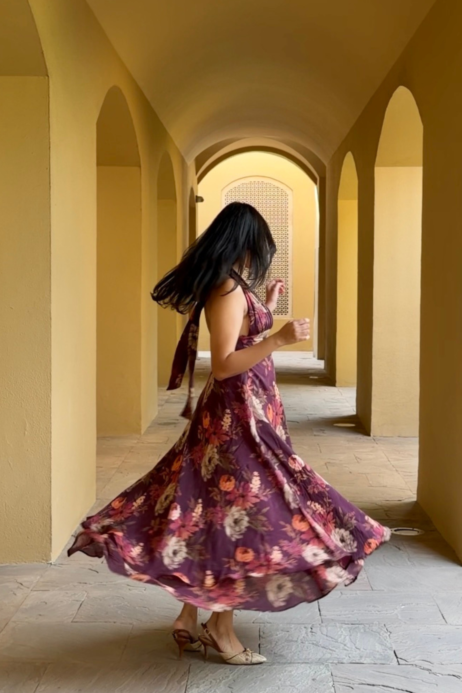 Marrakesh Purple floral maxi dress