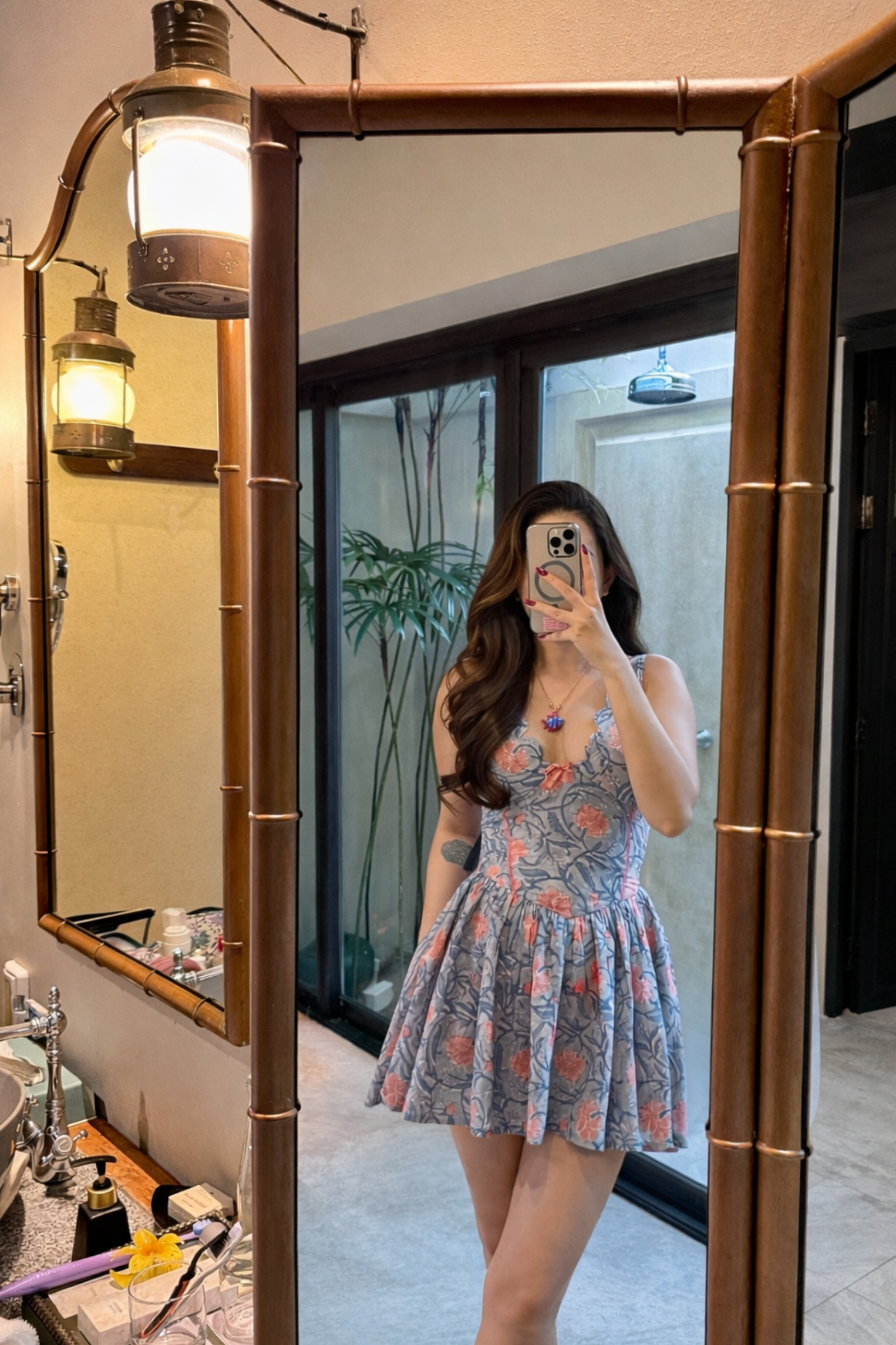 Kylie Blue Printed Cotton Sleeveless Mini Dress