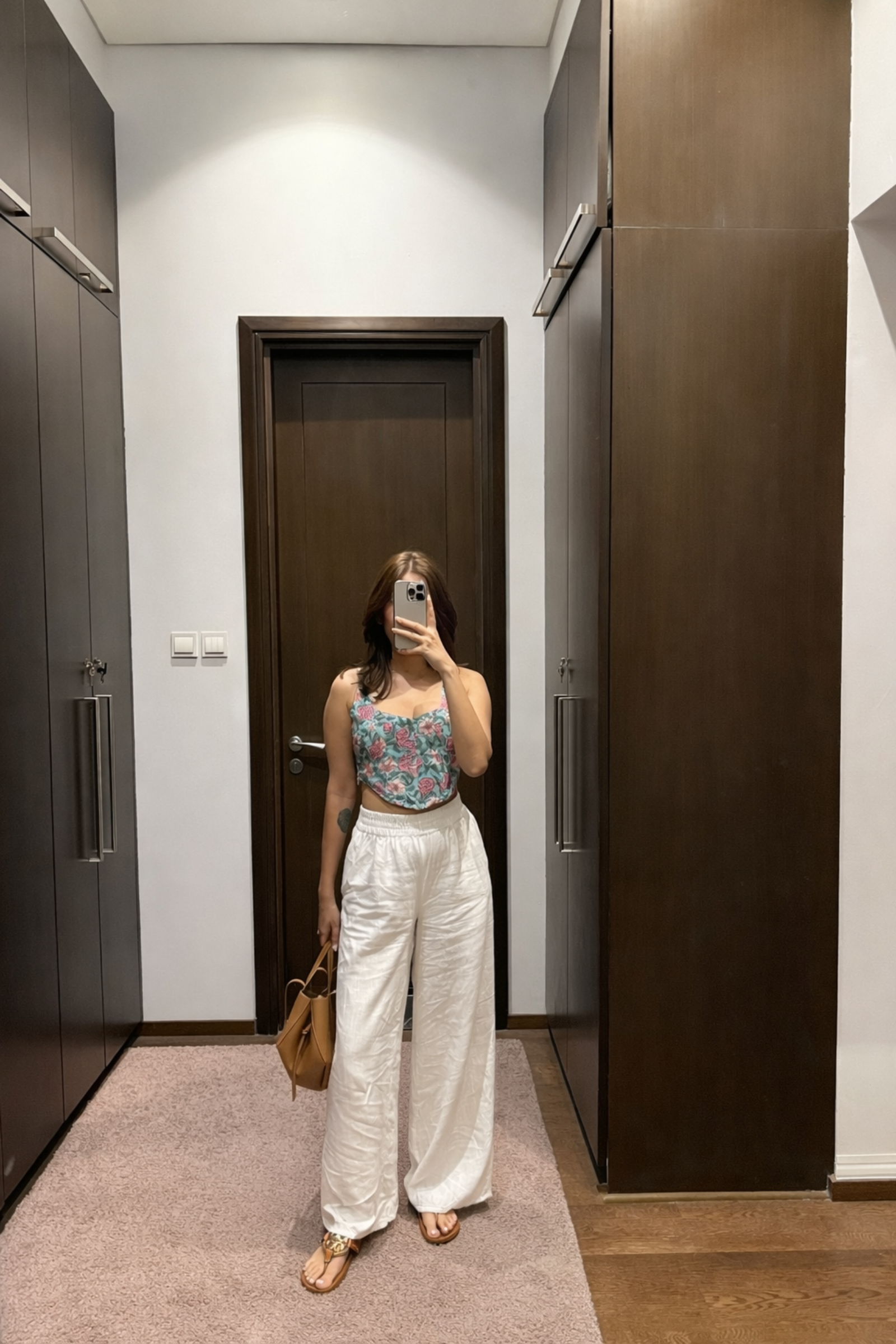 Diana Blue & Pink Cotton Corset Top