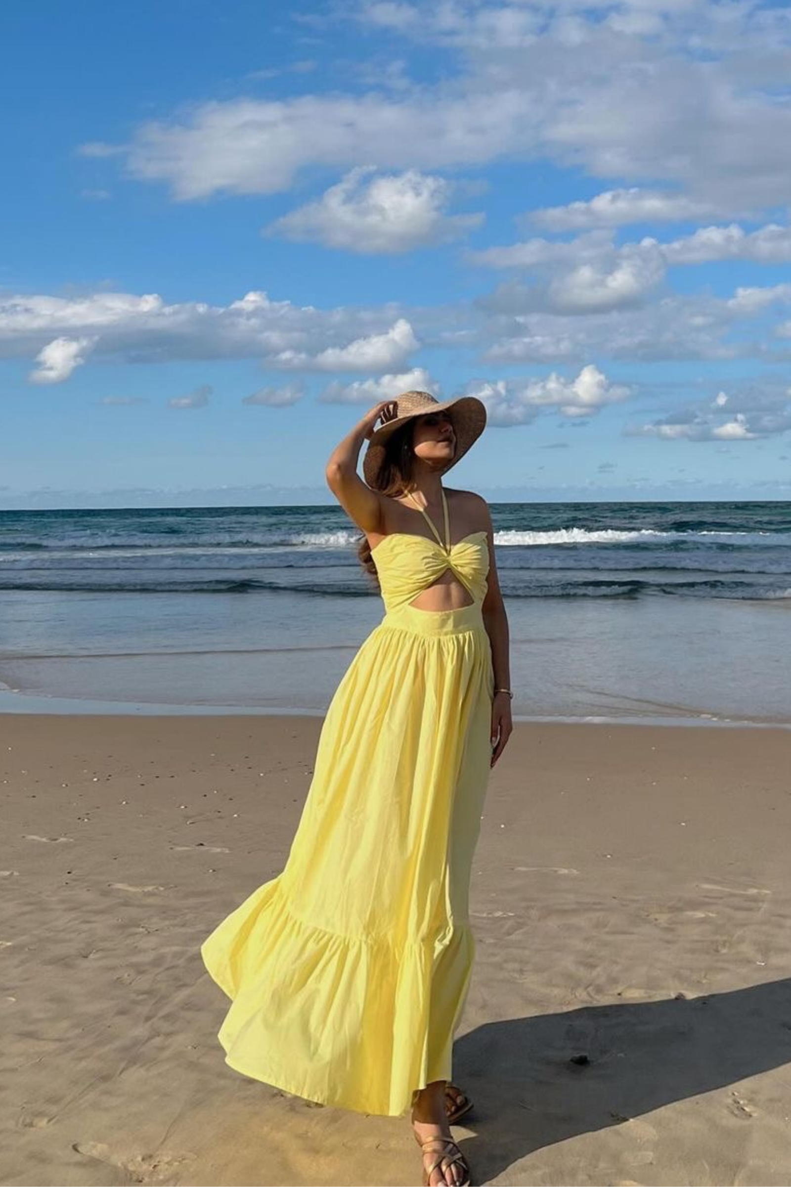 Penelope Lime Yellow Halter Maxi Dress XL Penelope Lime Yellow Halter Maxi Dress XL