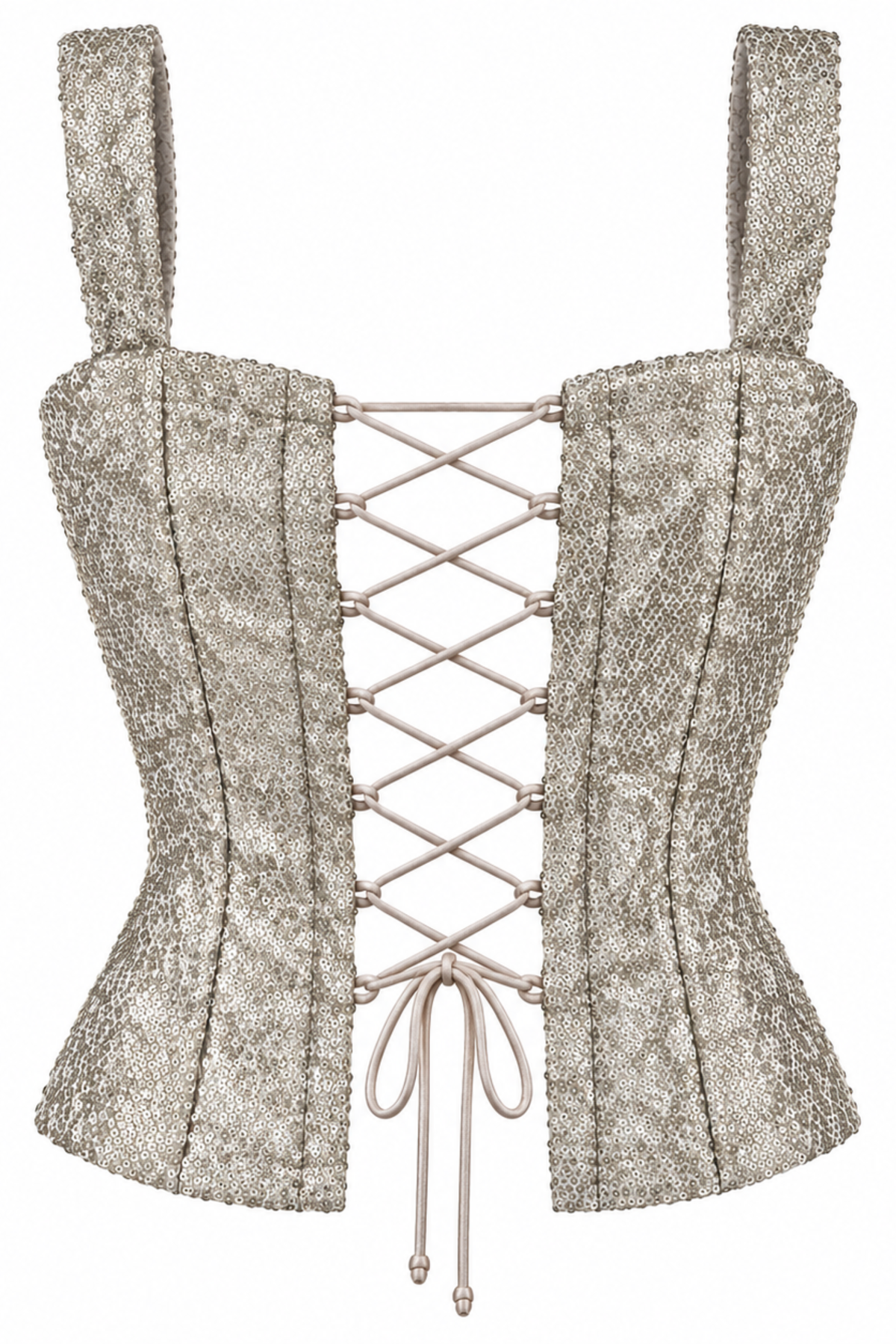 Sitara Metallic Silver Sequin Corset