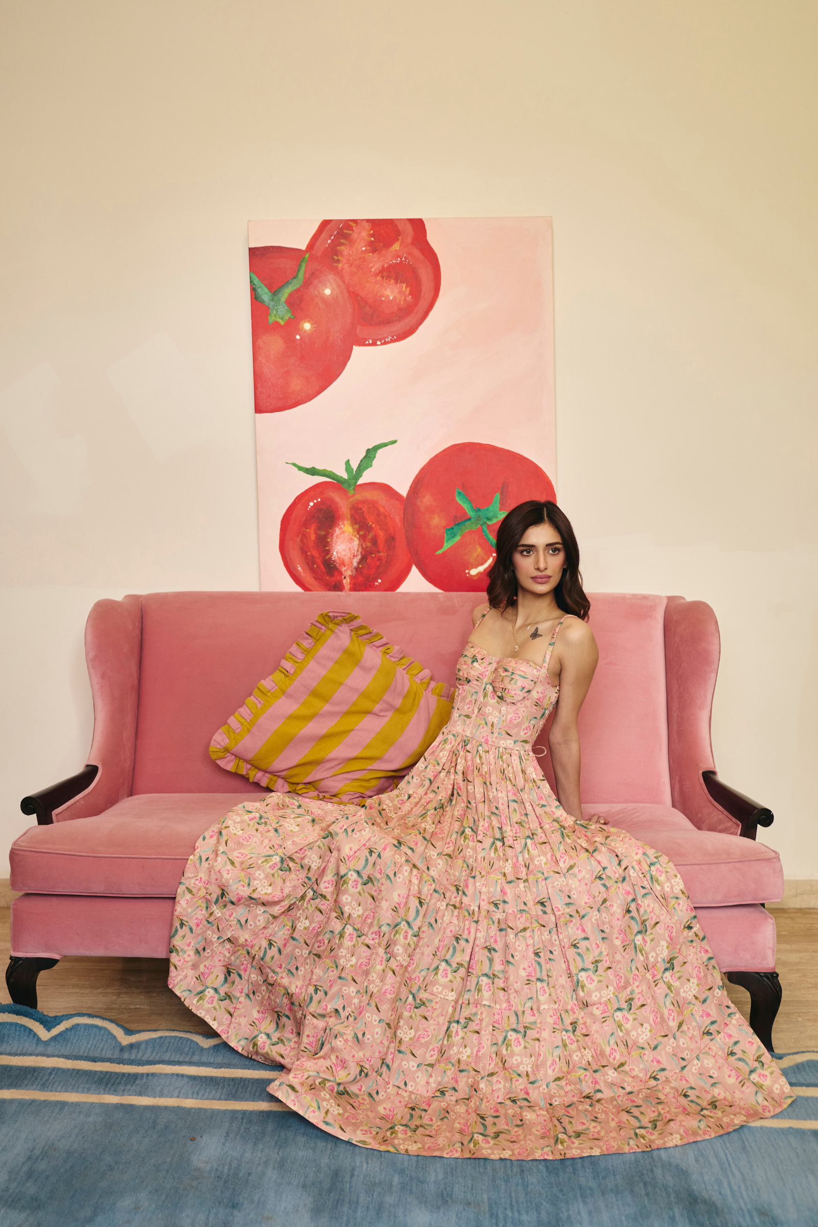 Jaipur Pink Floral Maxi Dress