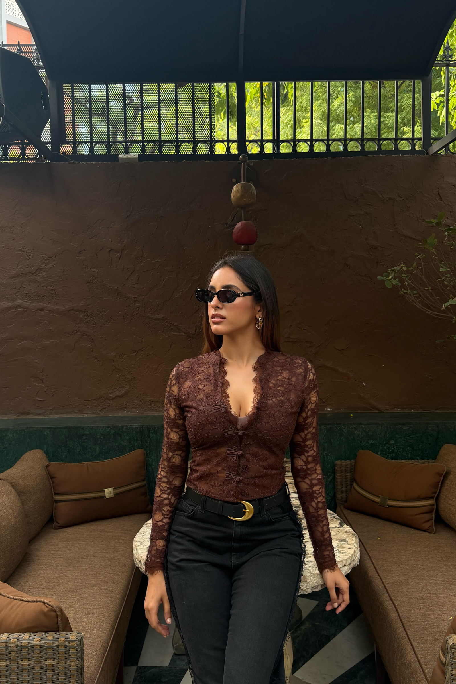 Petra Brown lace top