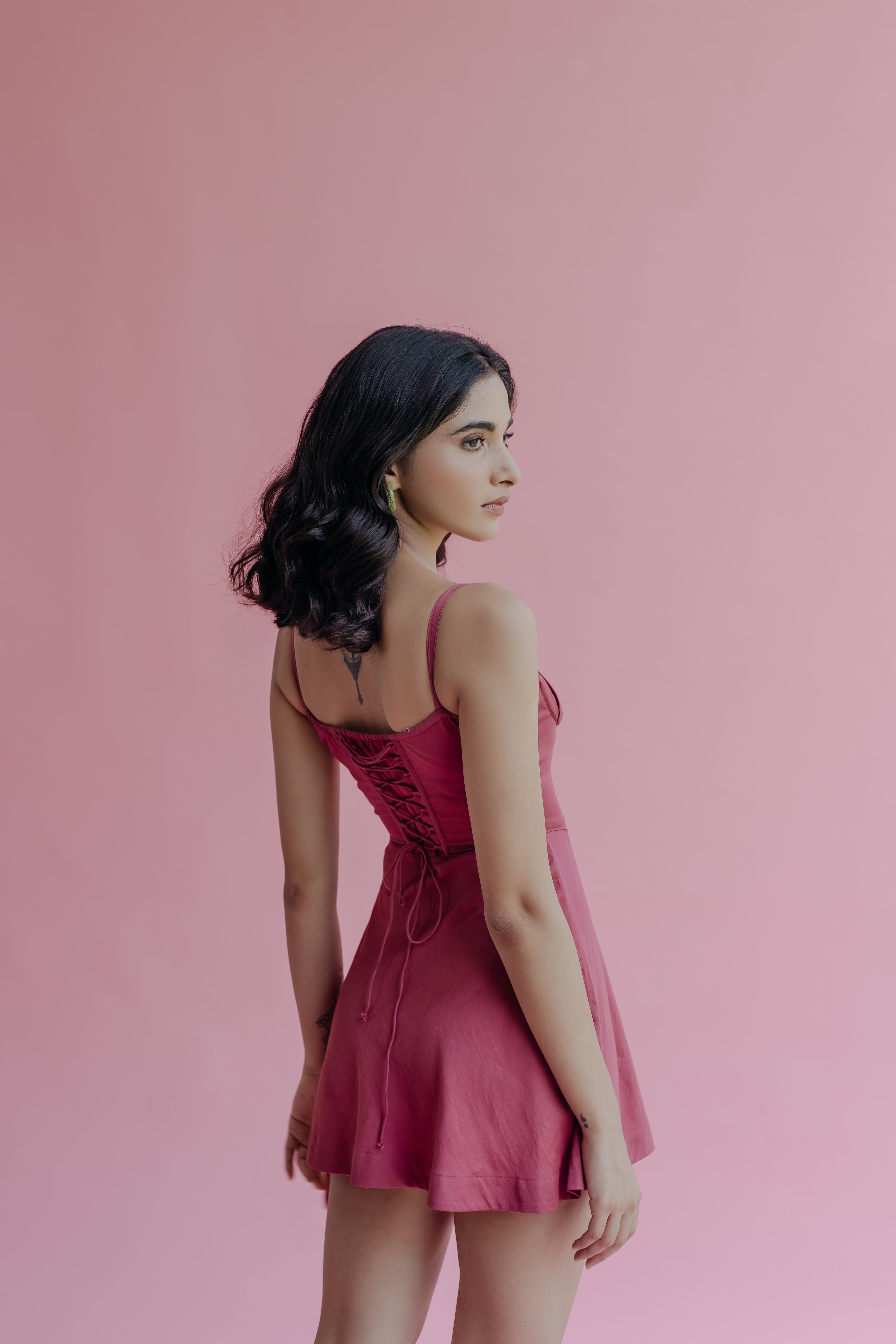 Daphne Wine Corset Mini Dress