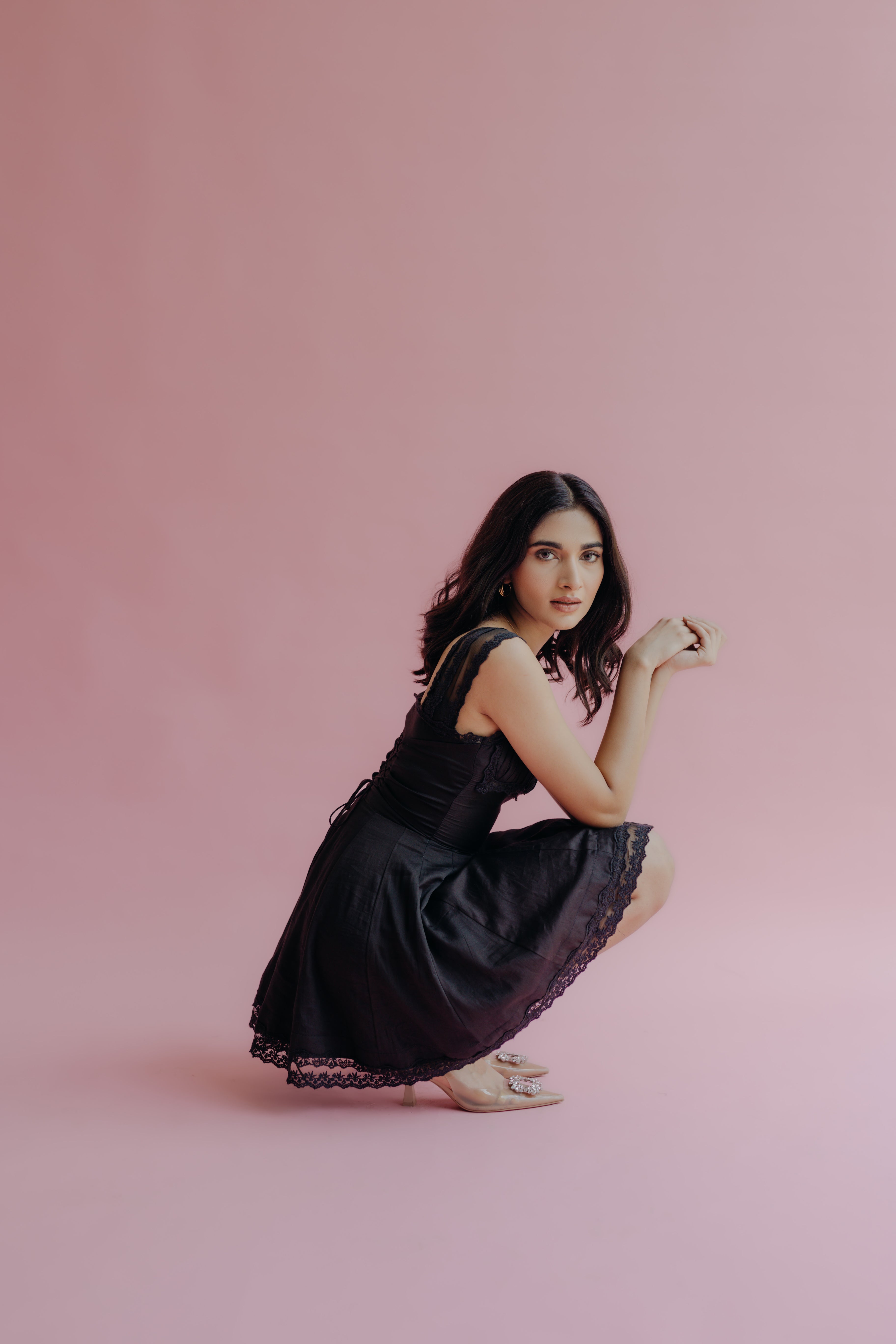 Katerina Black A-Line Mini Dress