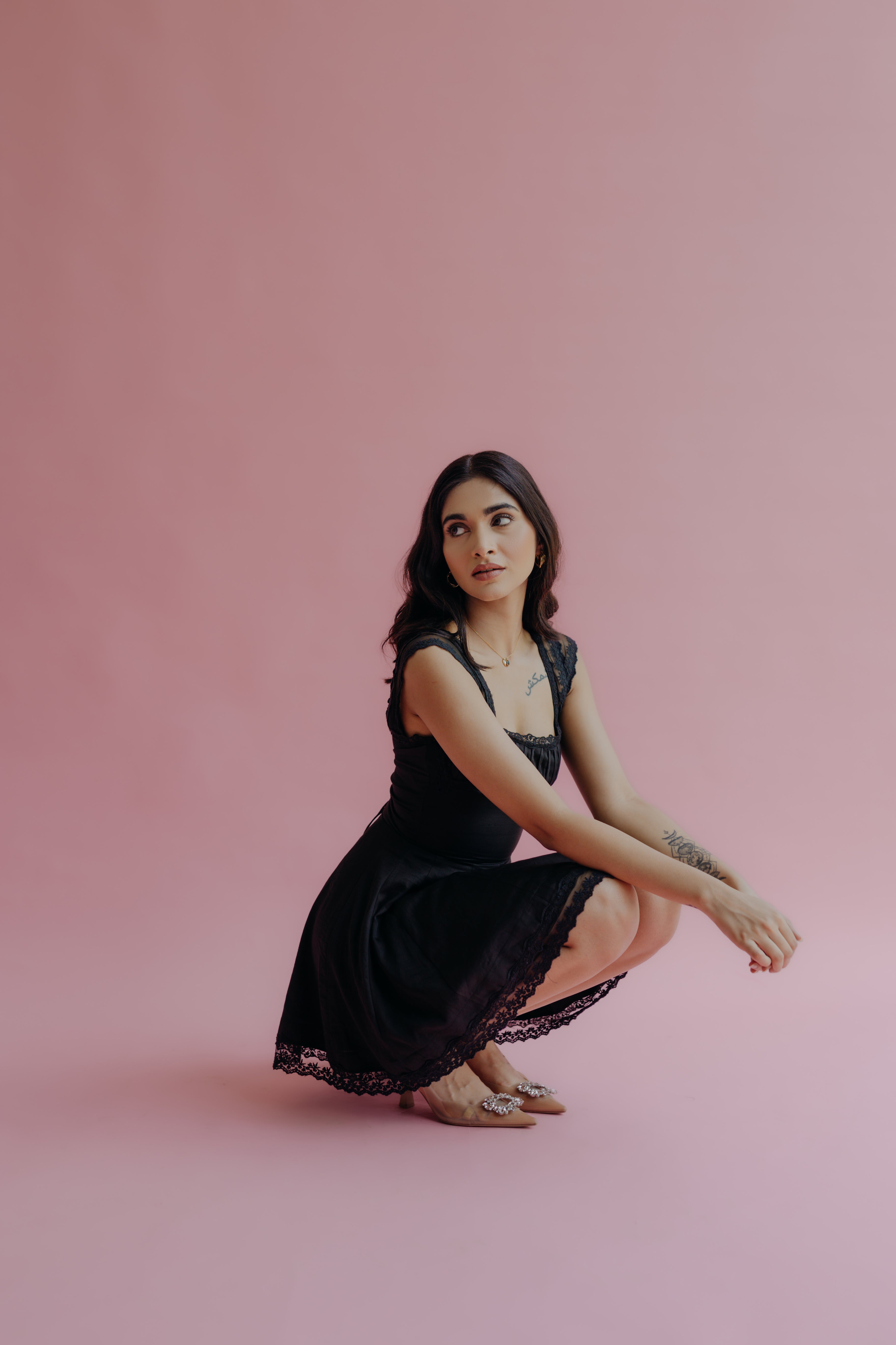 Katerina Black A-Line Mini Dress