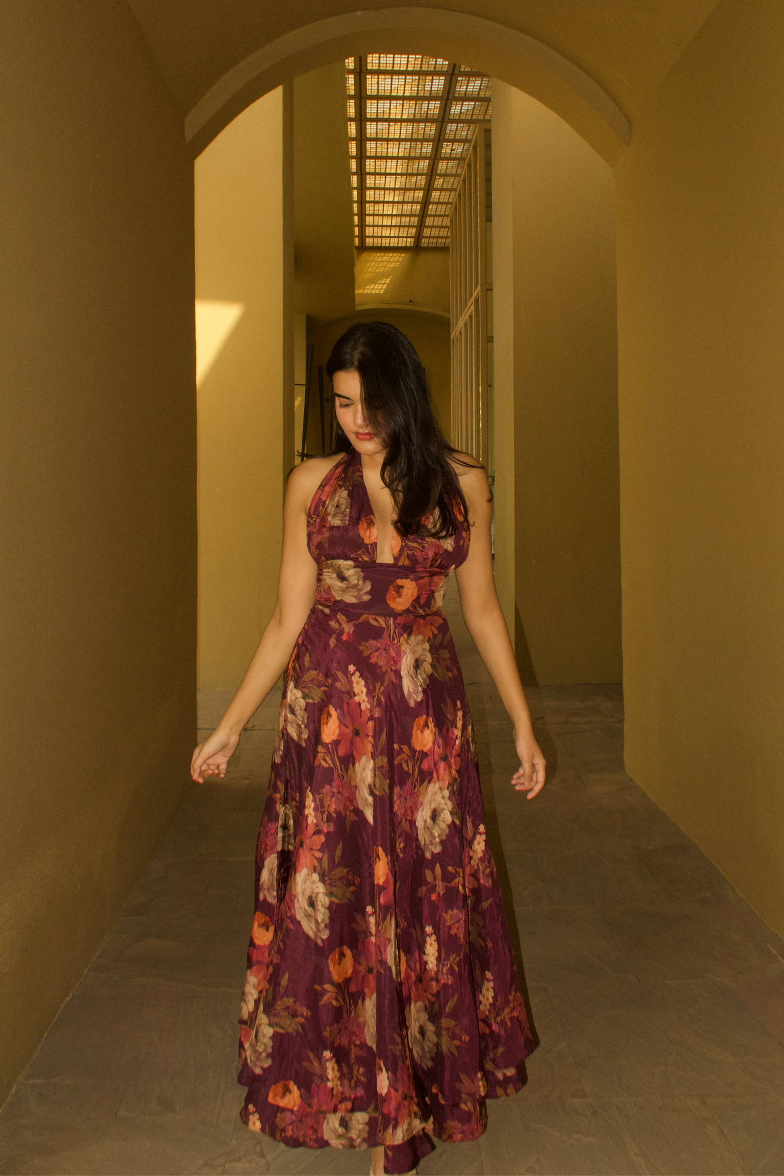 Marrakesh Purple floral maxi dress