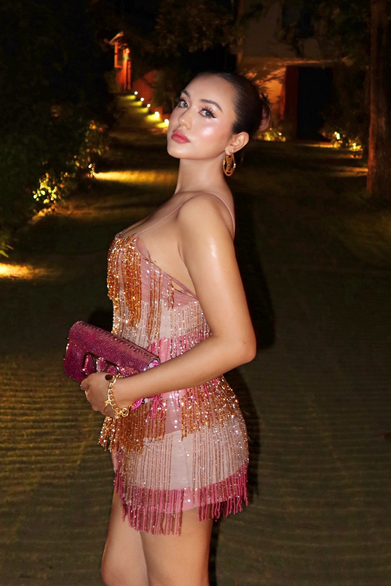 Miami multicolor Fringe Embellished Mini Dress