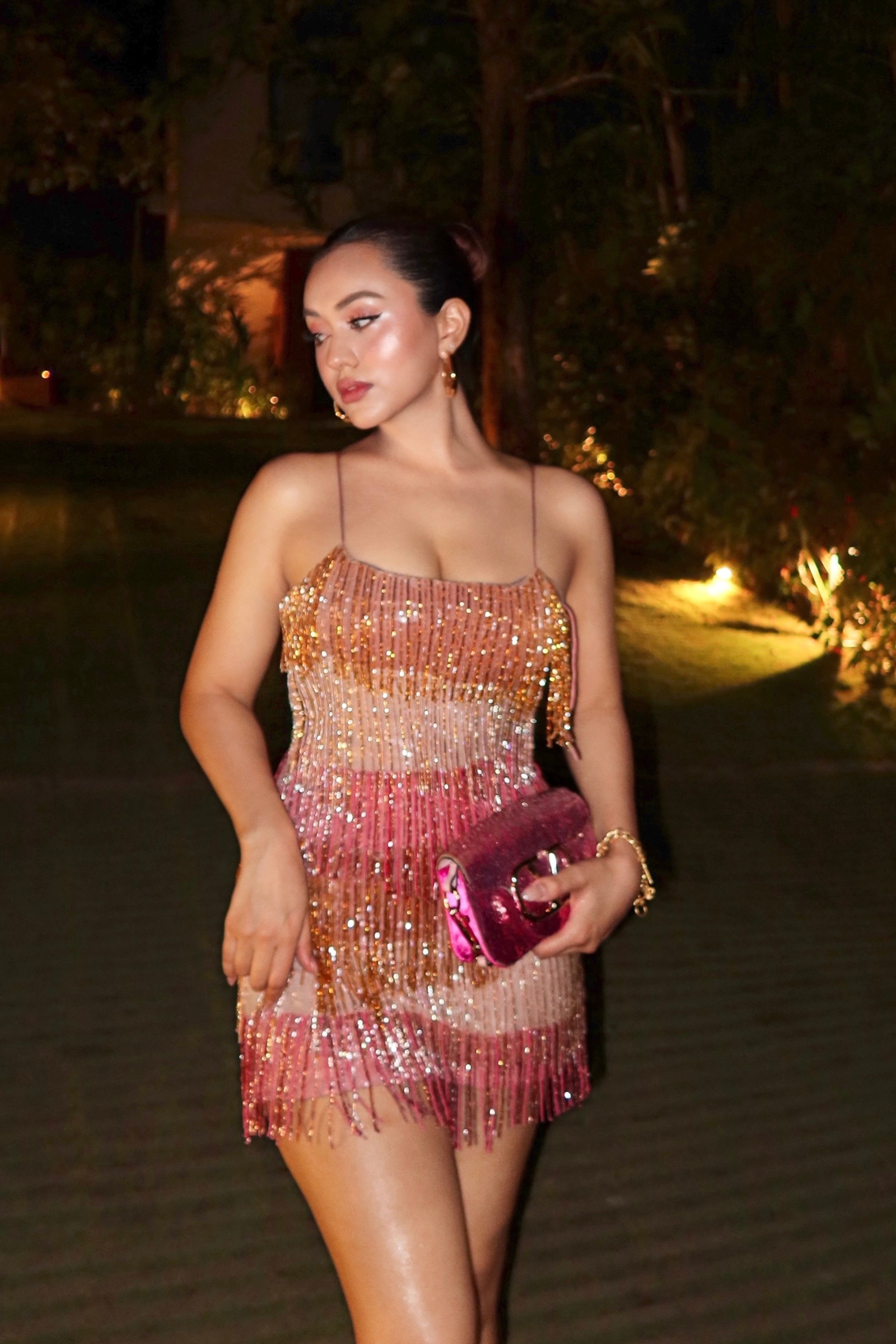 Miami multicolor Fringe Embellished Mini Dress