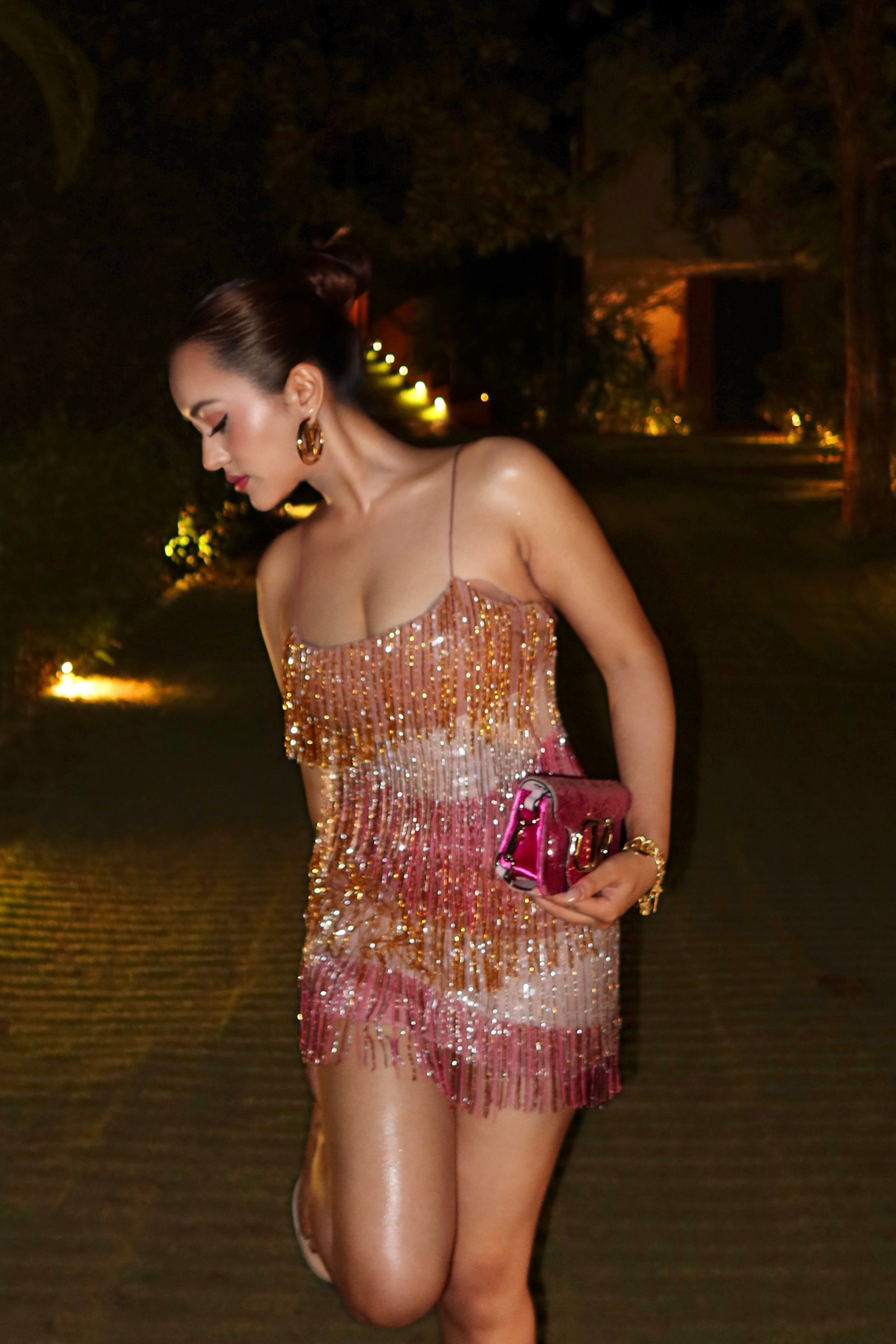Miami multicolor Fringe Embellished Mini Dress