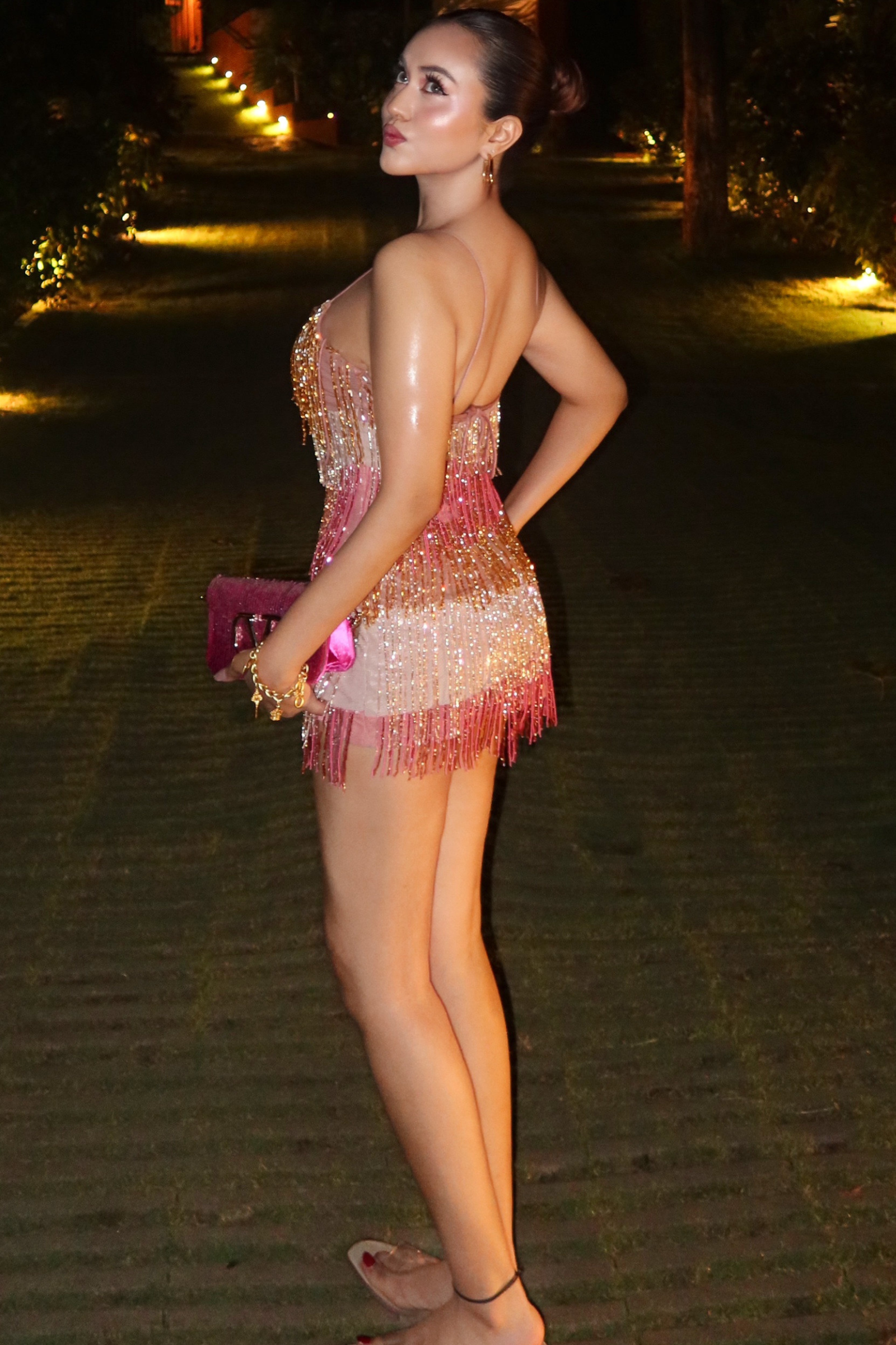 Miami multicolor Fringe Embellished Mini Dress