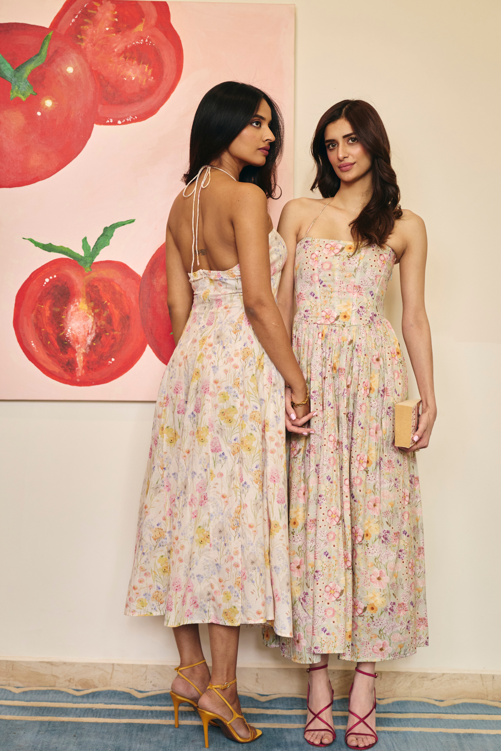Nice sage green corset floral midi dress