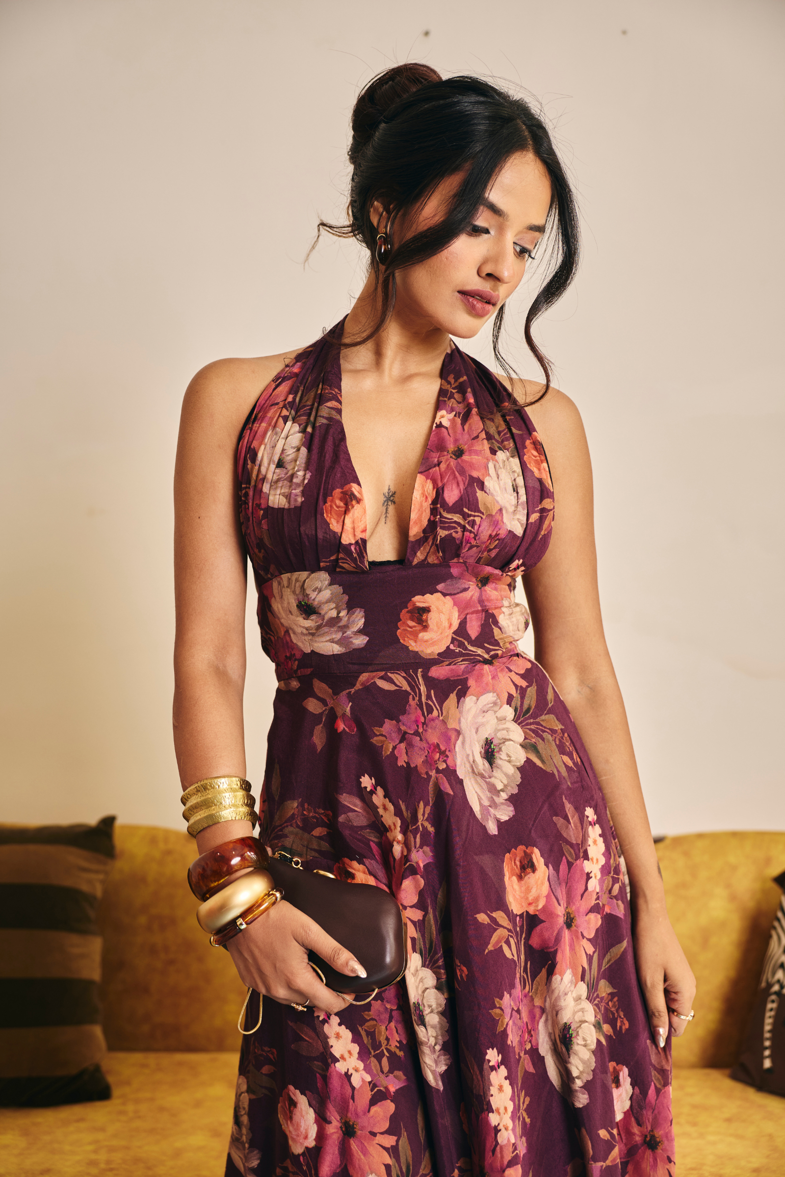 Marrakesh Purple floral maxi dress