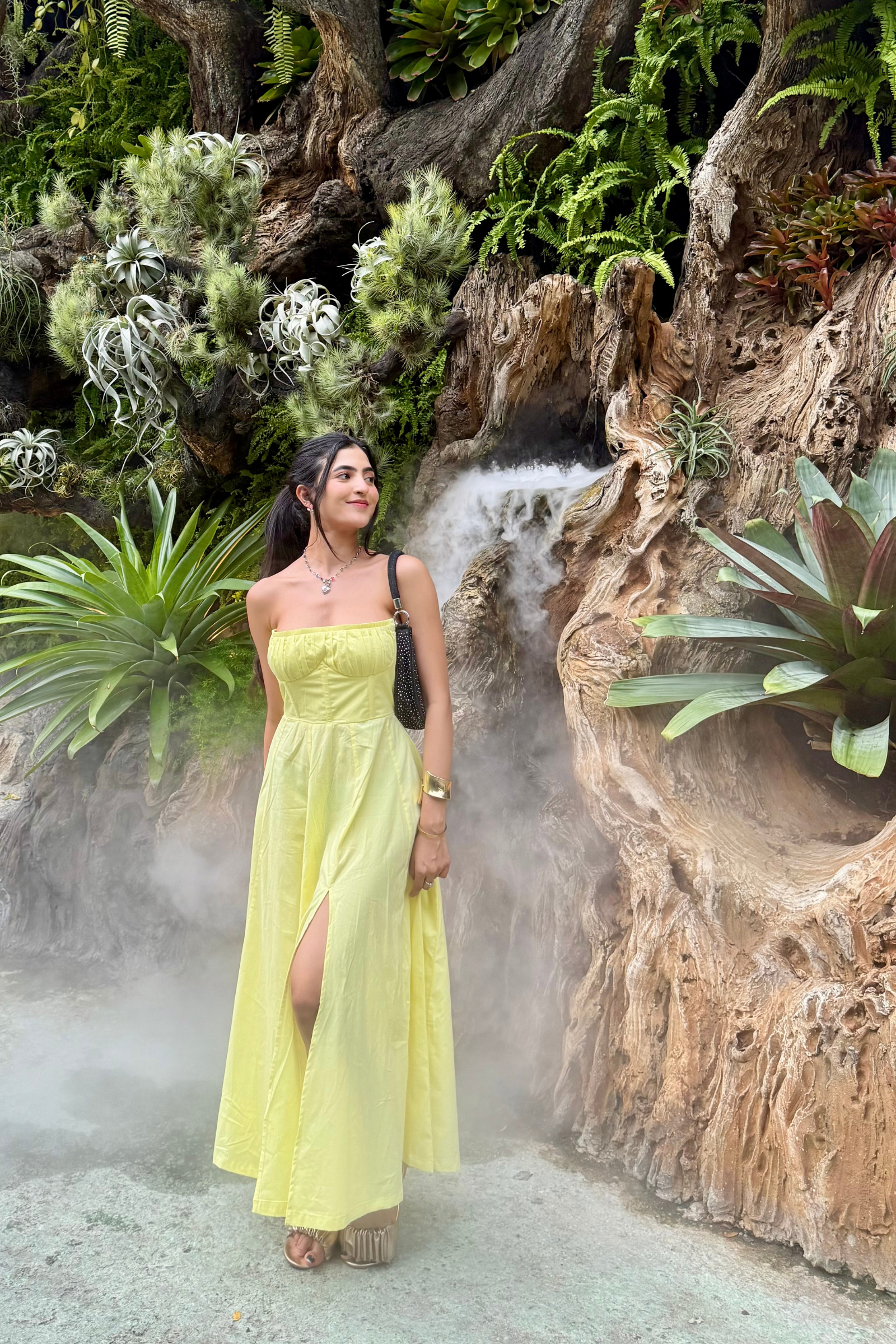 Sorrento Lemon Yellow Corset Tube Midi Dress
