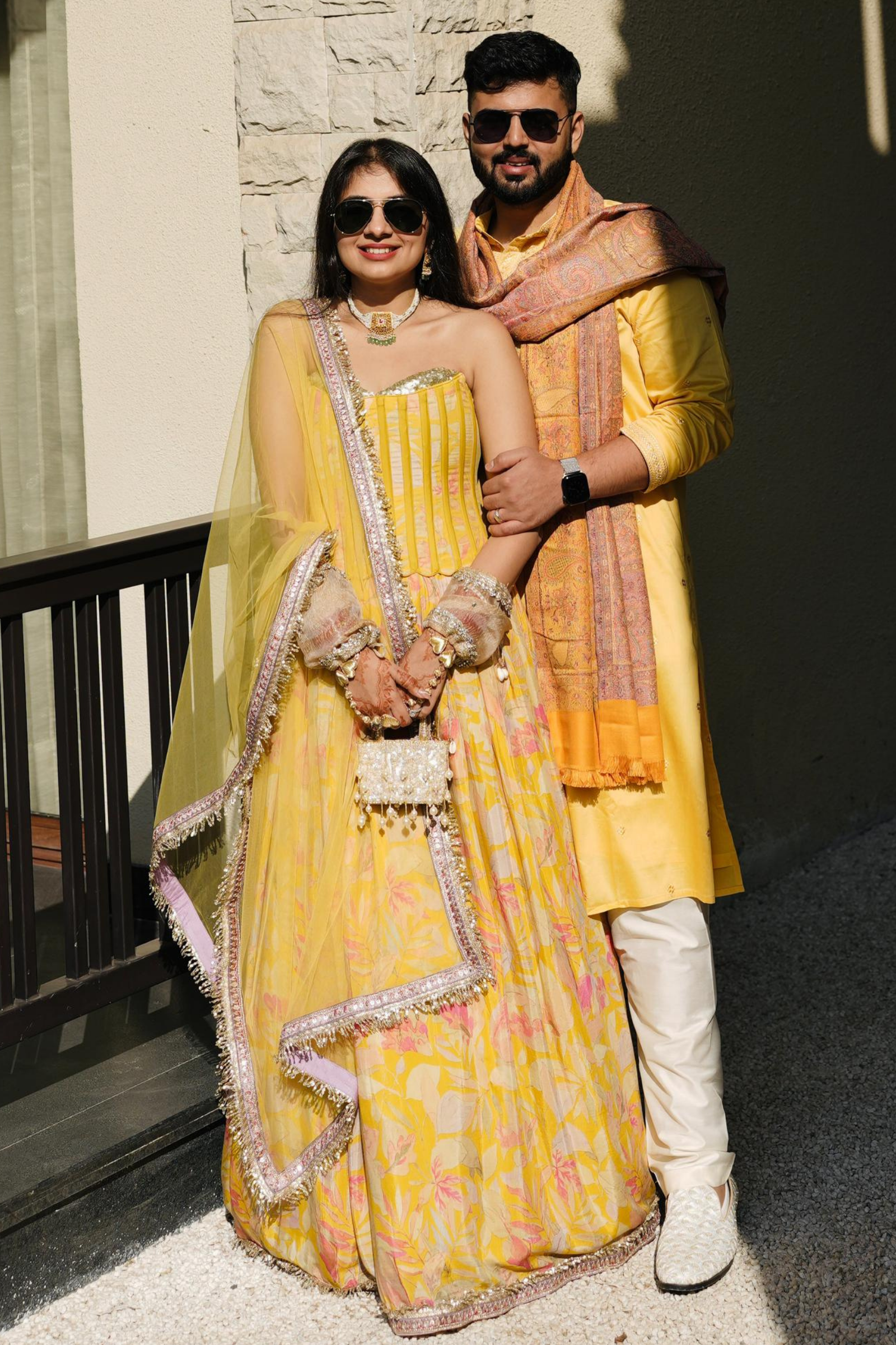 Anaya Yellow Sequinned Corset Muslin Lehenga Set