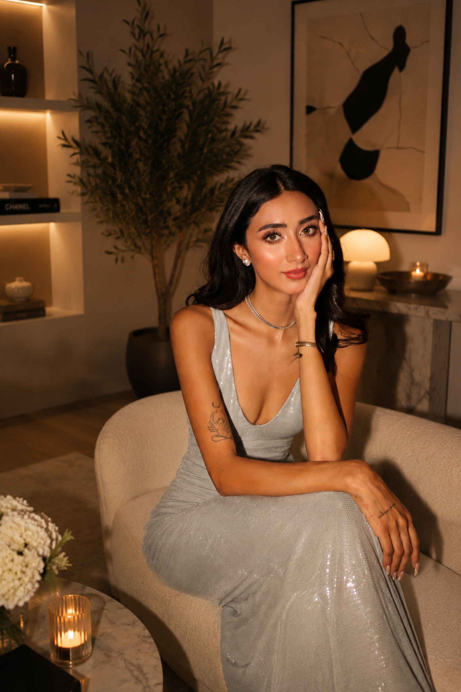 Santorini blue Shimmer Maxi Dress