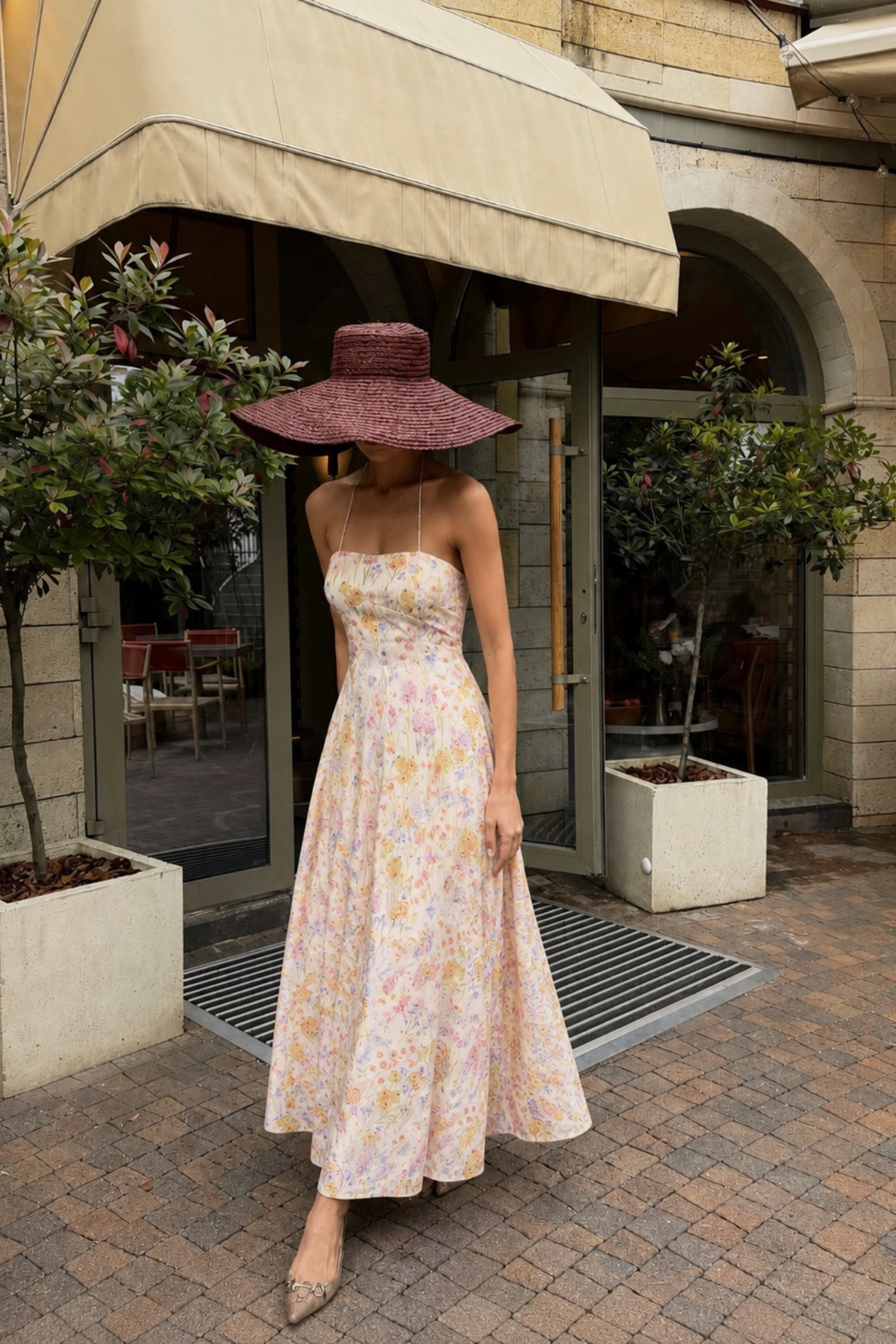 Cannes White Floral Midi Sundress