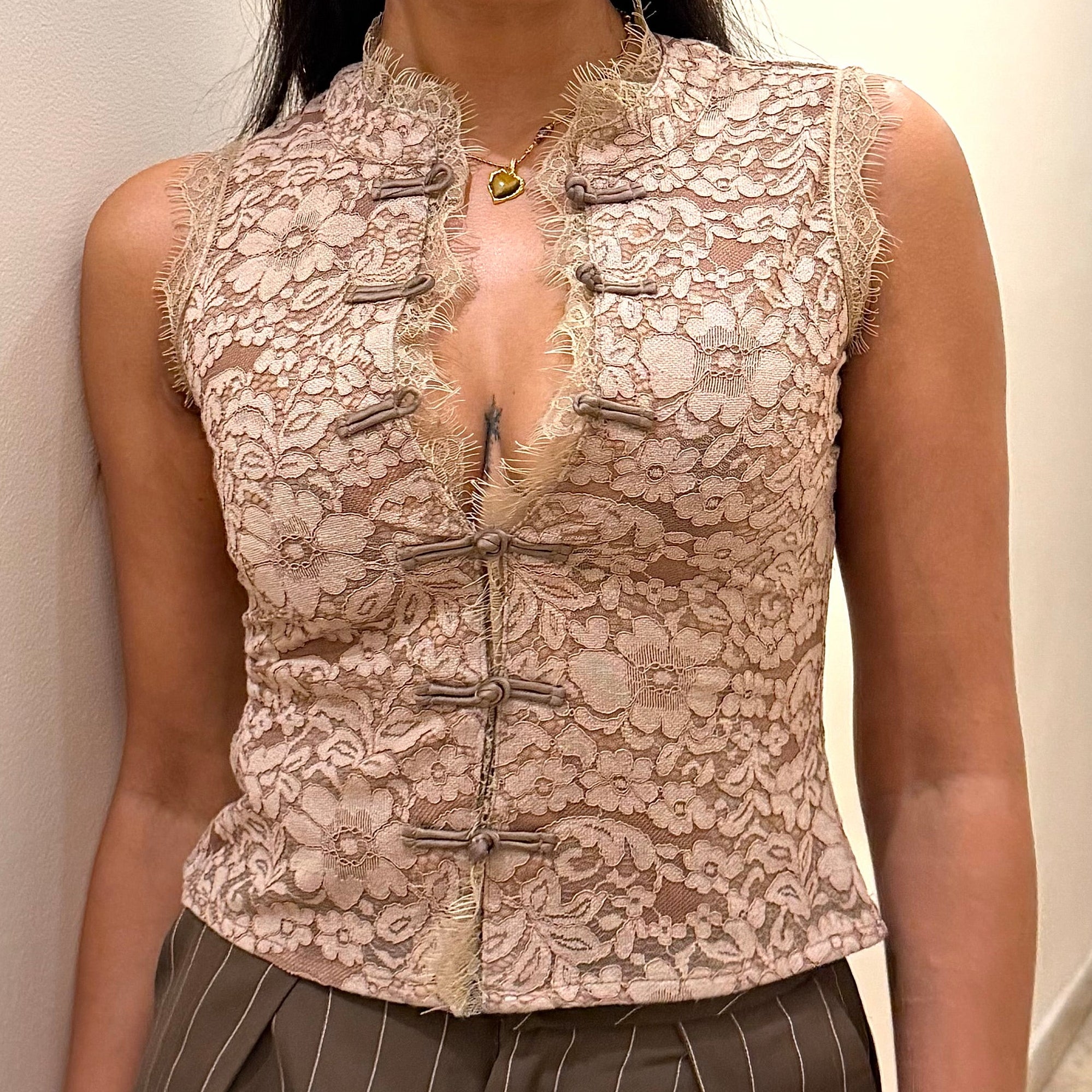Matera Beige Lace Top