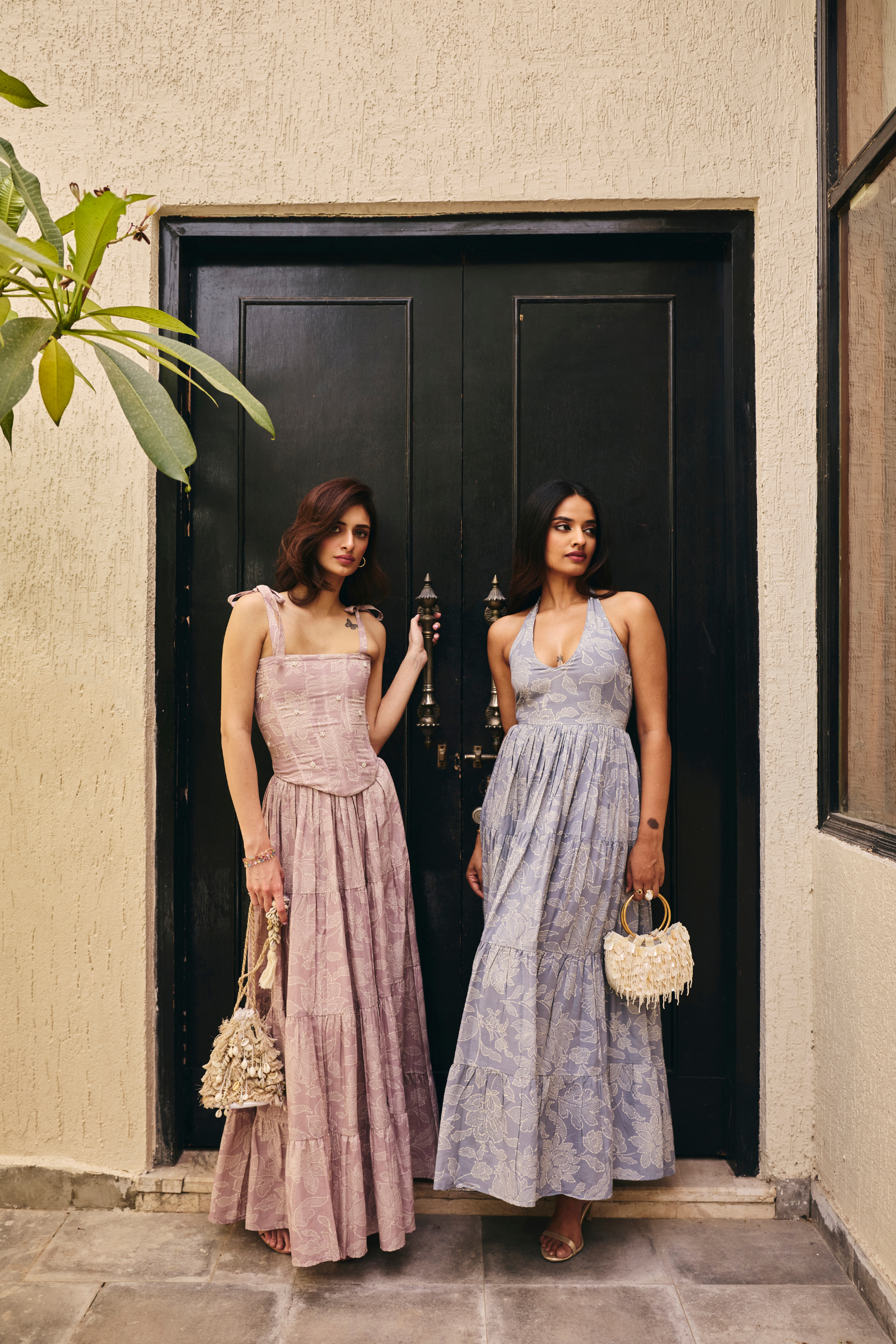 Jodhpur Blue Halter Maxi Dress