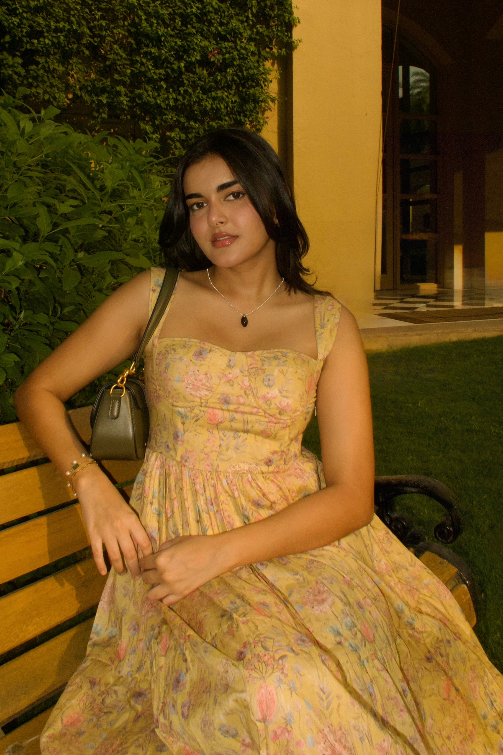 Valetta Yellow floral maxi dress