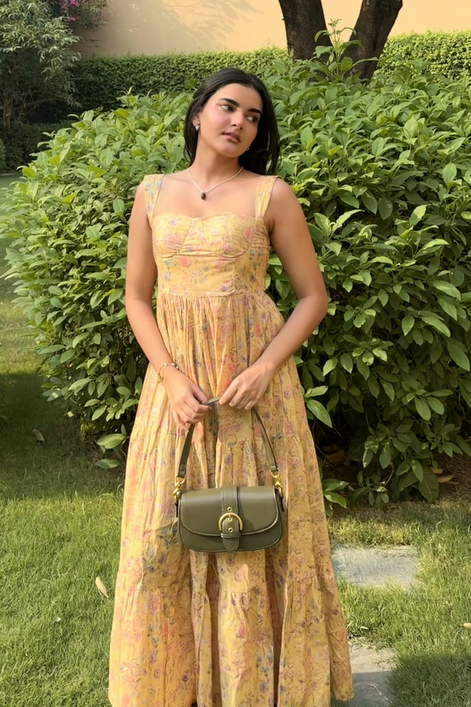 Valetta Yellow floral maxi dress