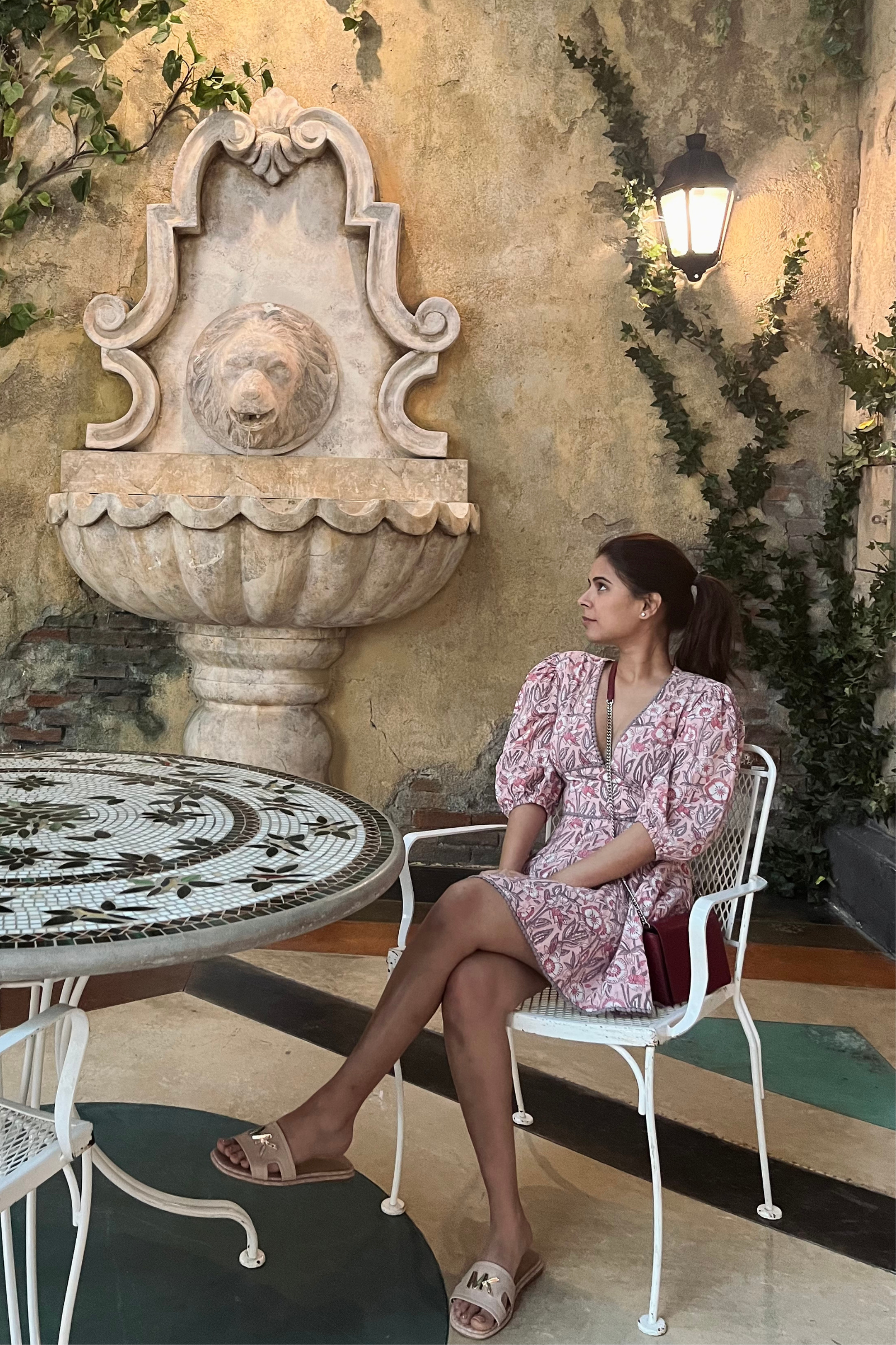 Blair Pink Printed Cotton Dress