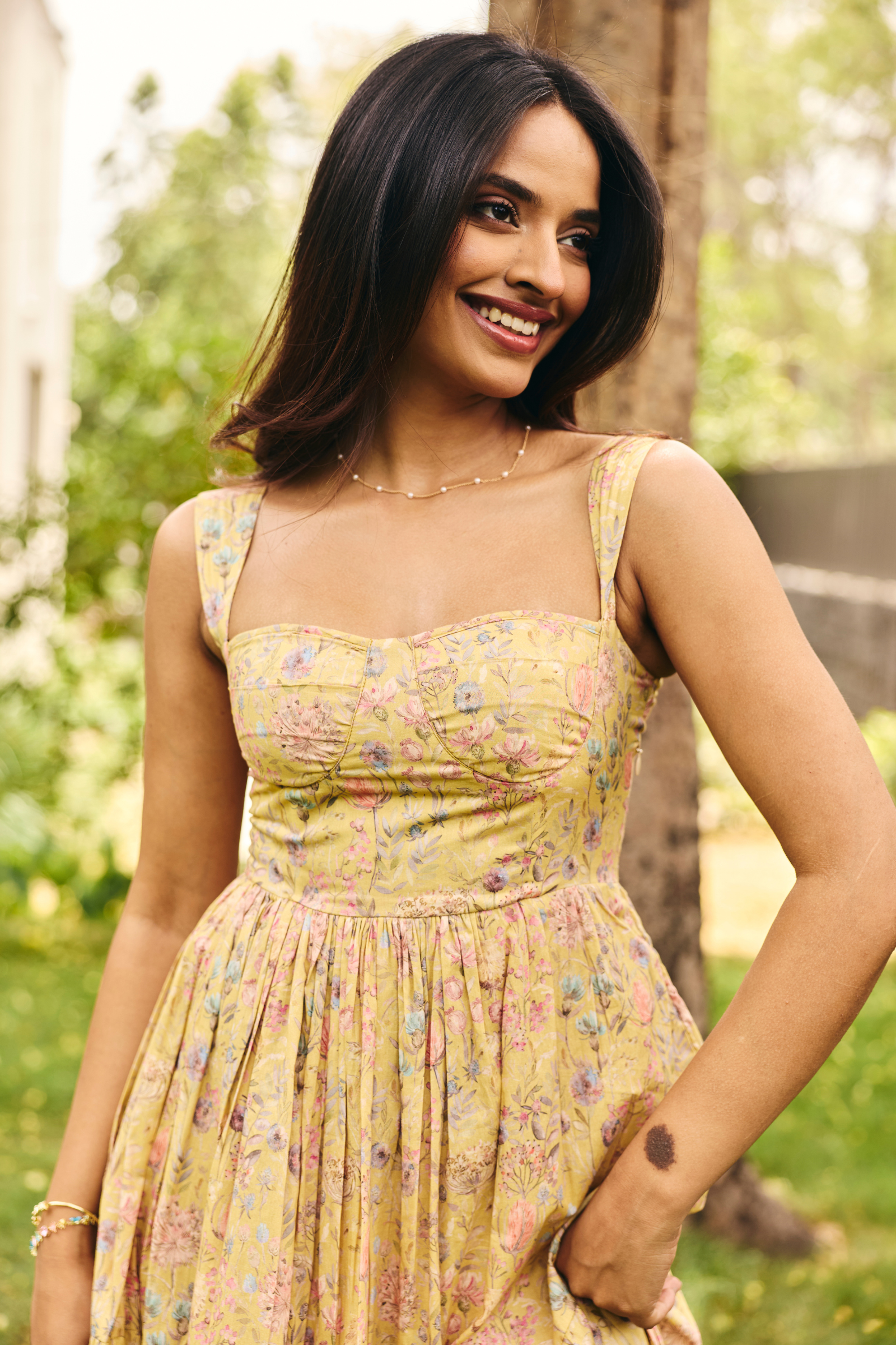 Valetta Yellow floral maxi dress