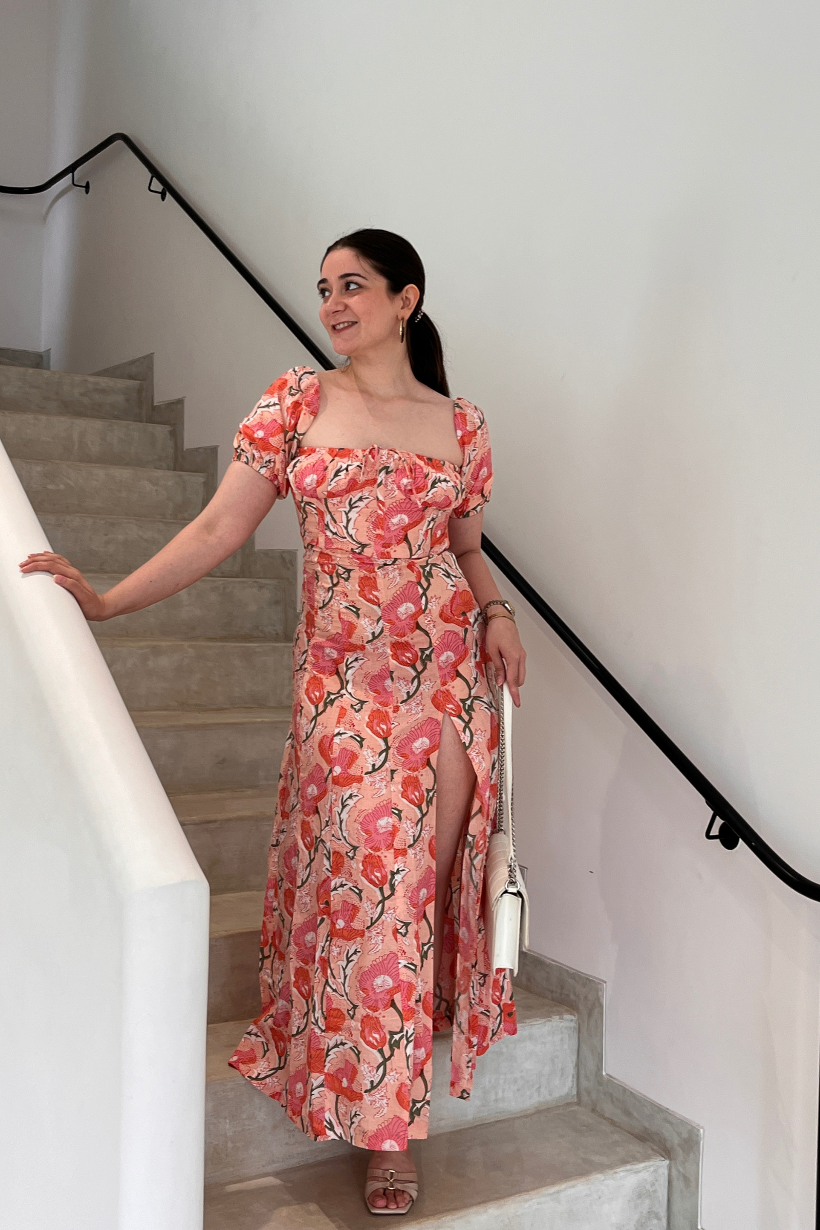 Ellora Pink Floral Maxi Sundress