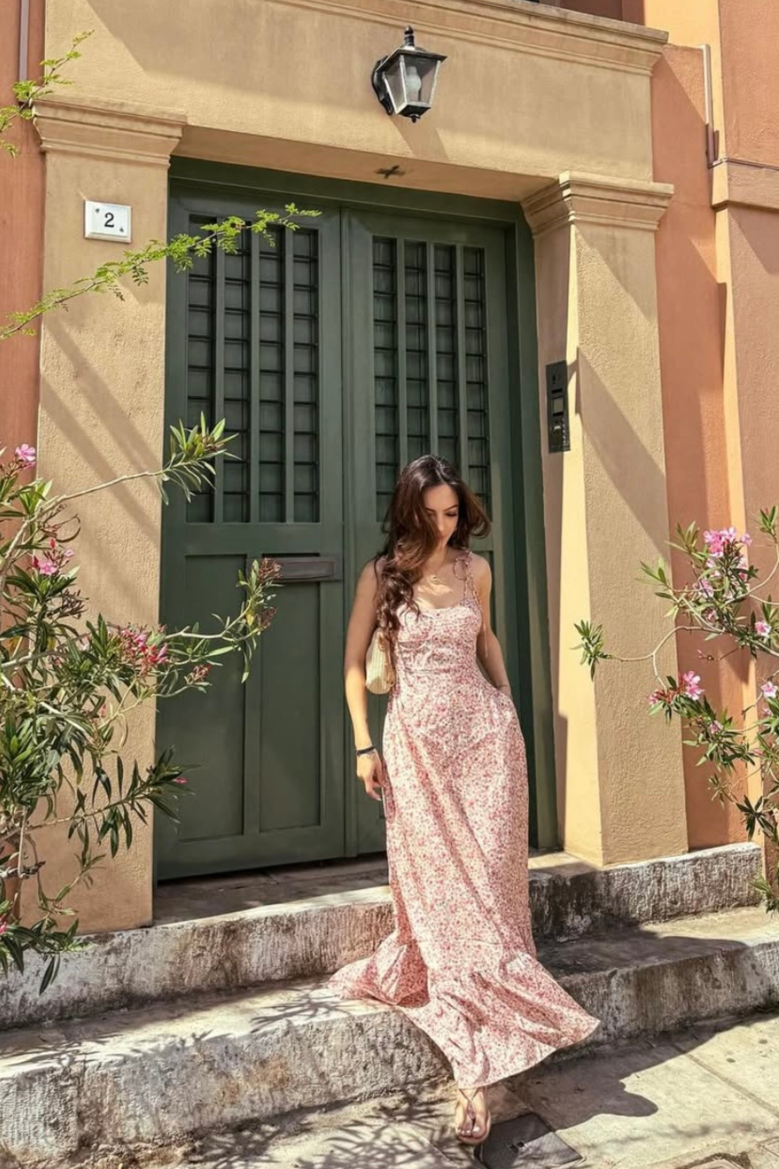 Solene Muslin Floral Ruffle Maxi Dress
