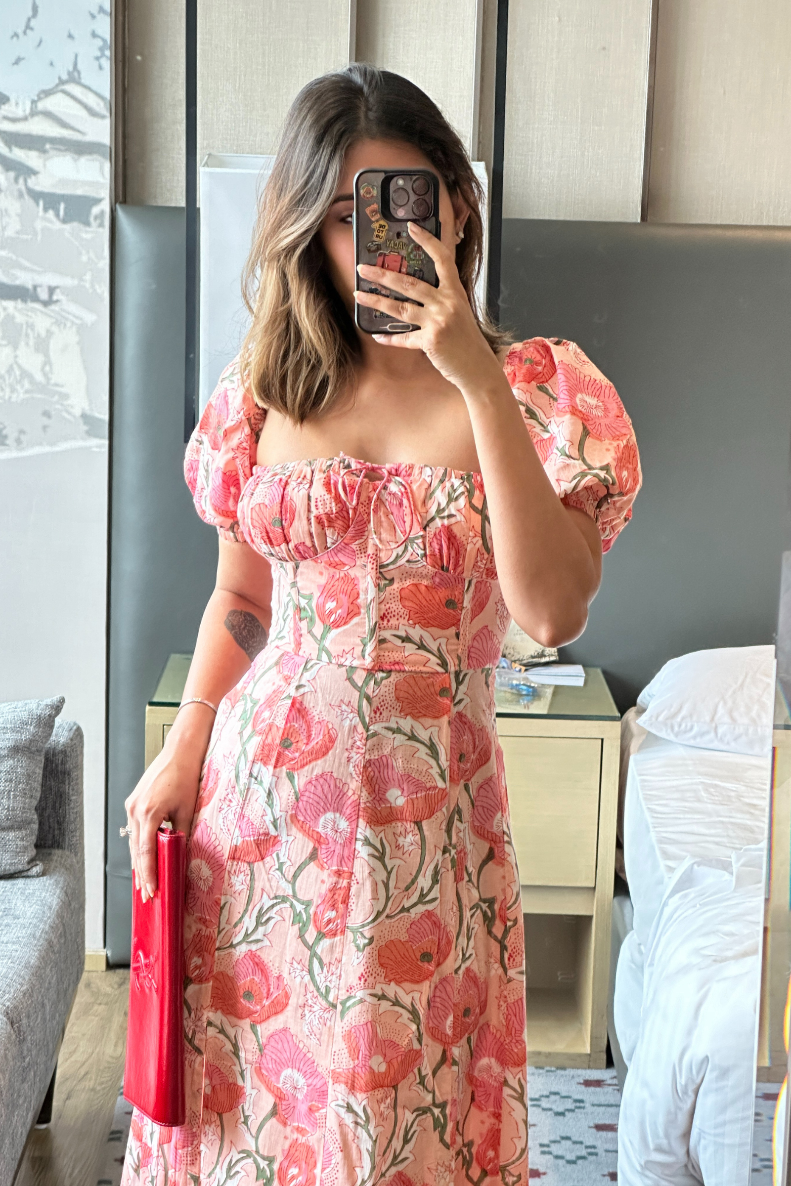Ellora Pink Floral Maxi Sundress