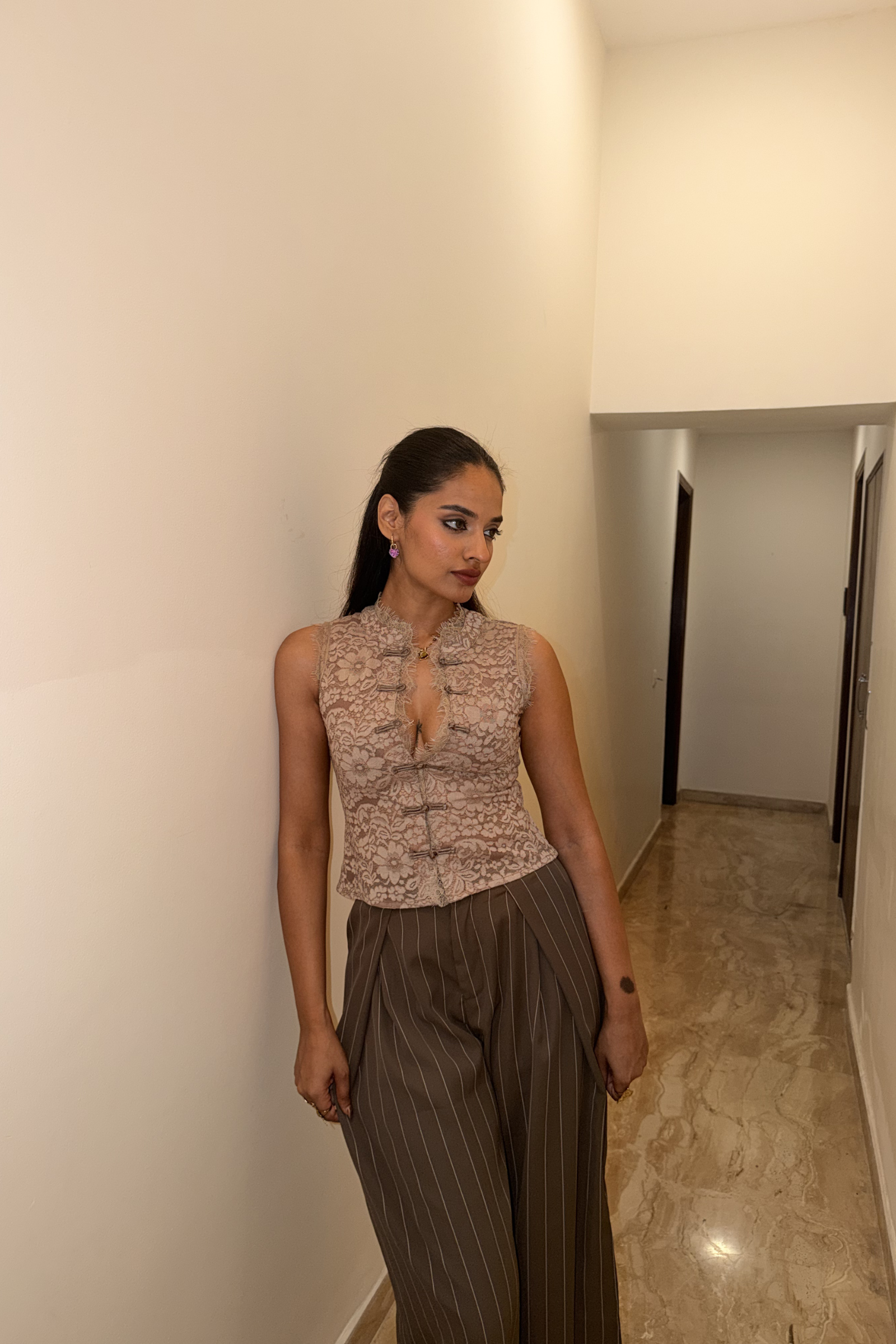 Matera Beige Lace Top