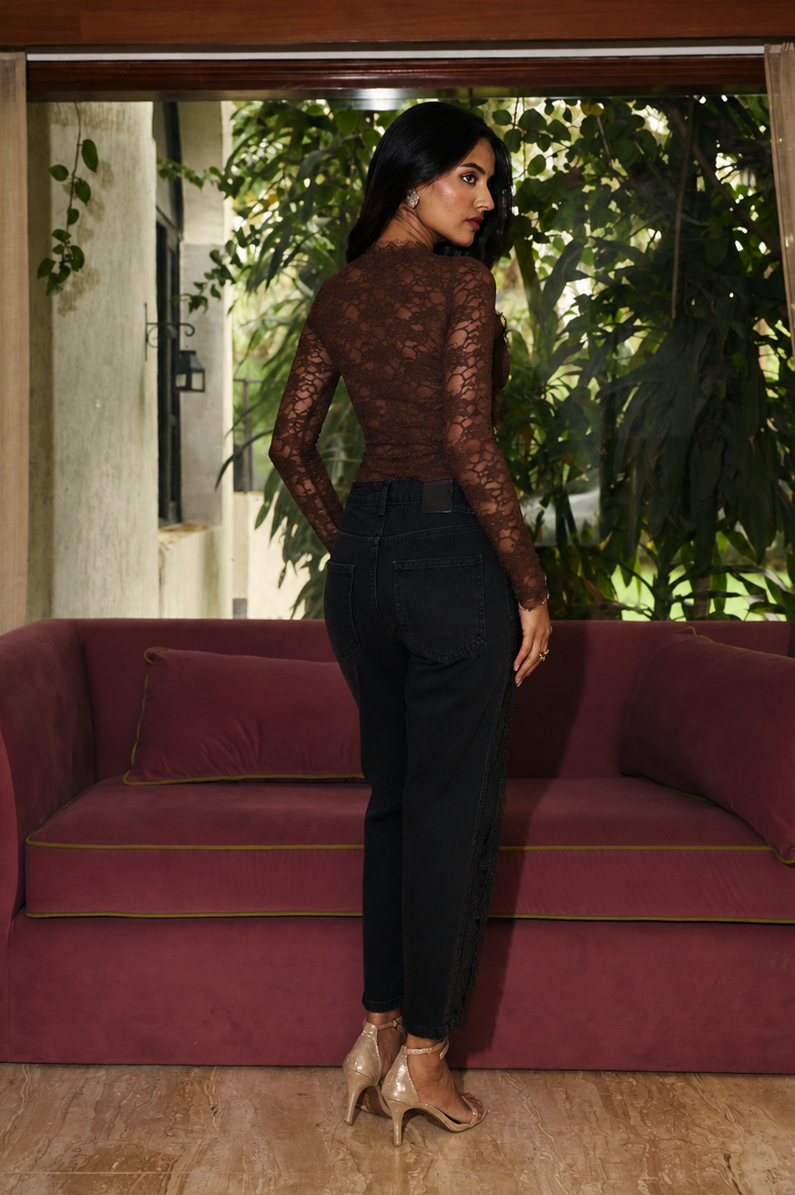 Petra Brown lace top
