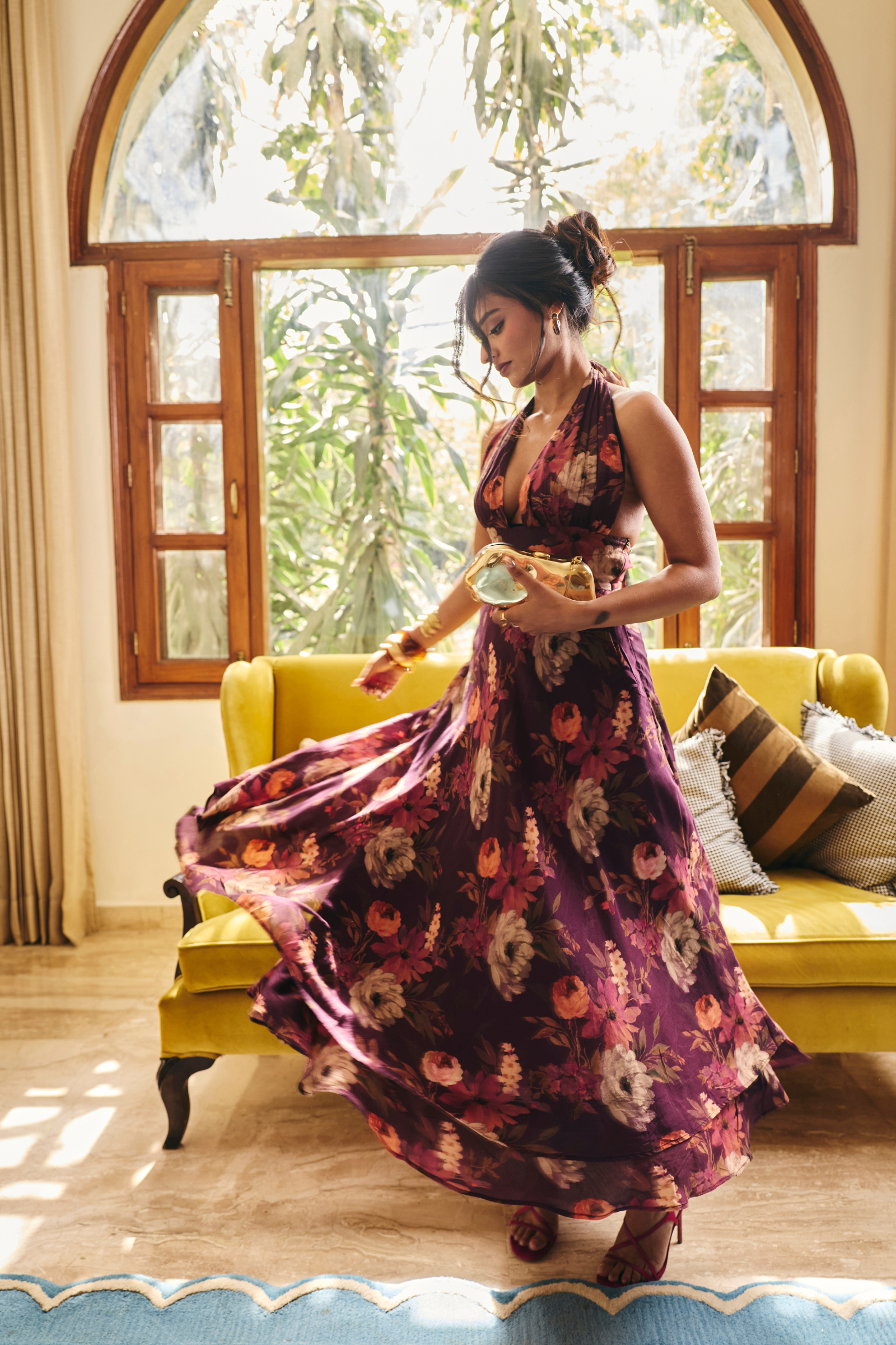 Marrakesh Purple floral maxi dress