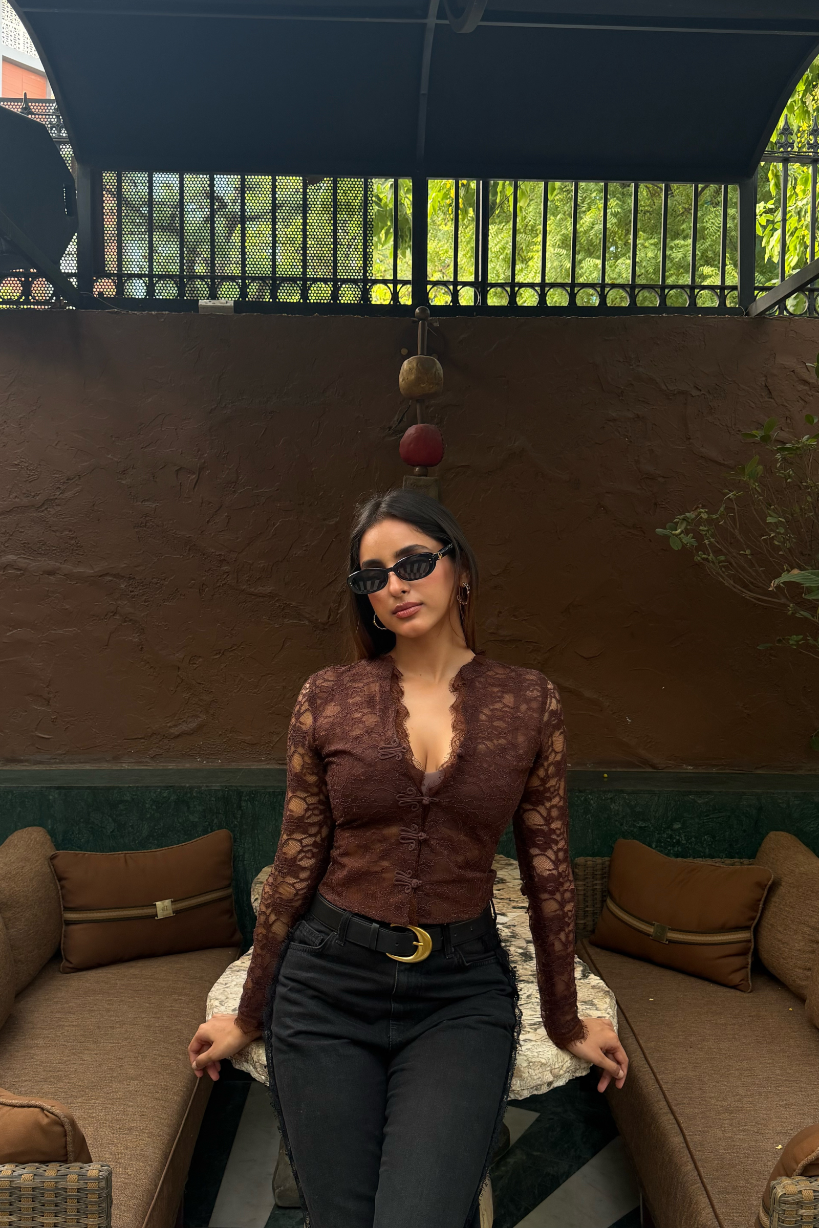 Petra Brown lace top