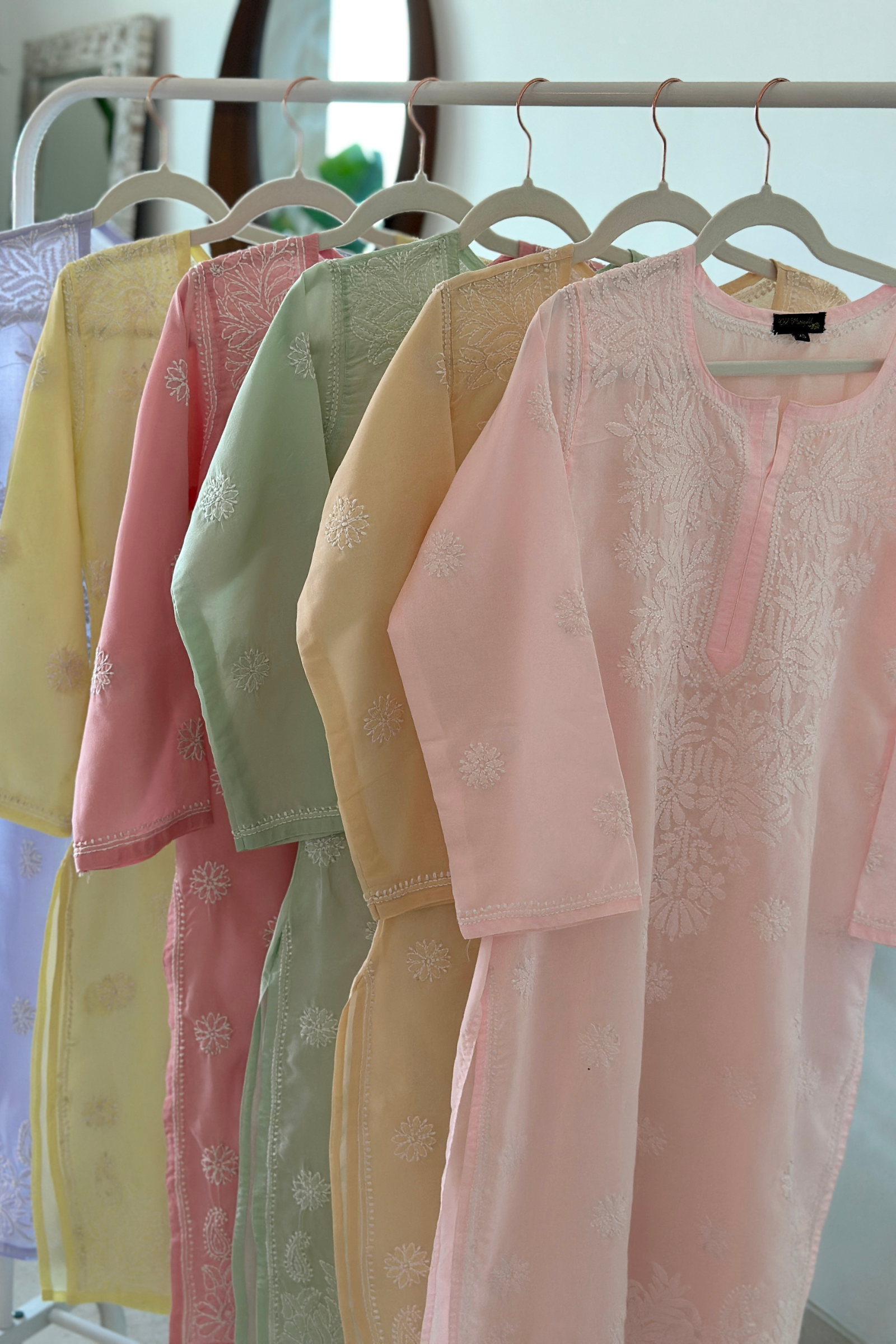 Milos Voil Hand Embroidered Chikankari Kurta With Slip