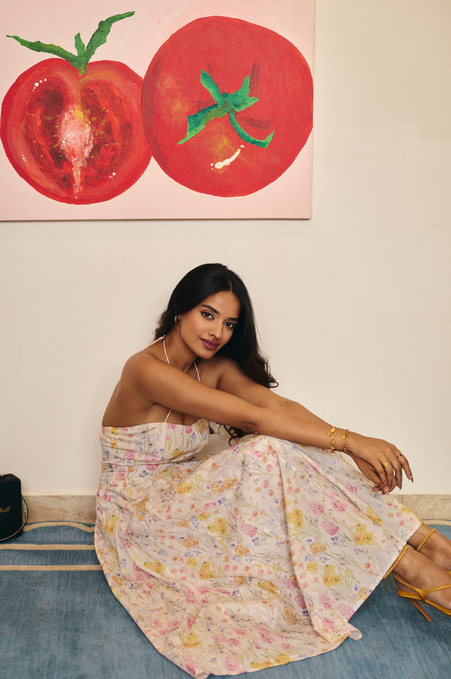 Cannes White Floral Midi Sundress