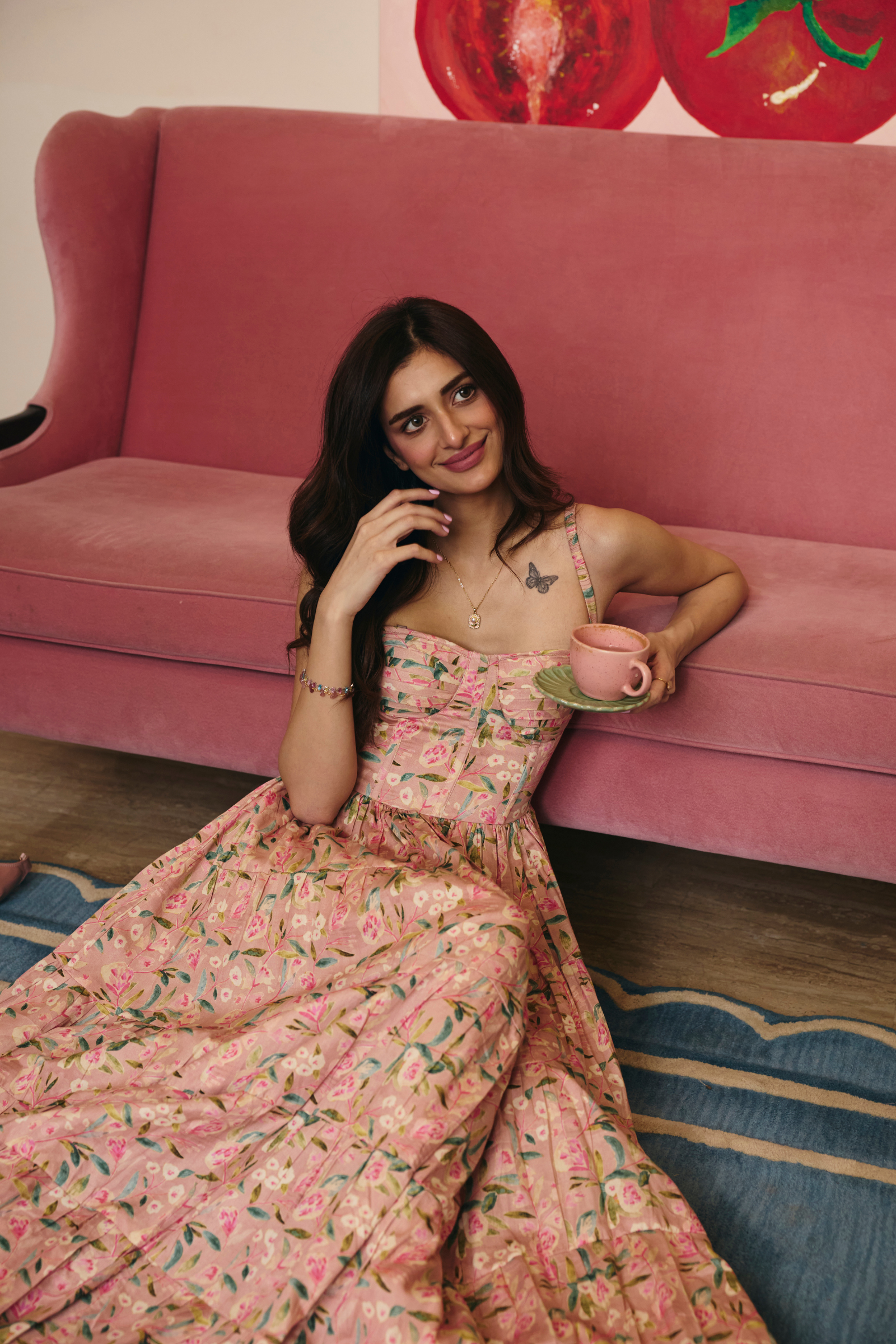 Jaipur Pink Floral Maxi Dress