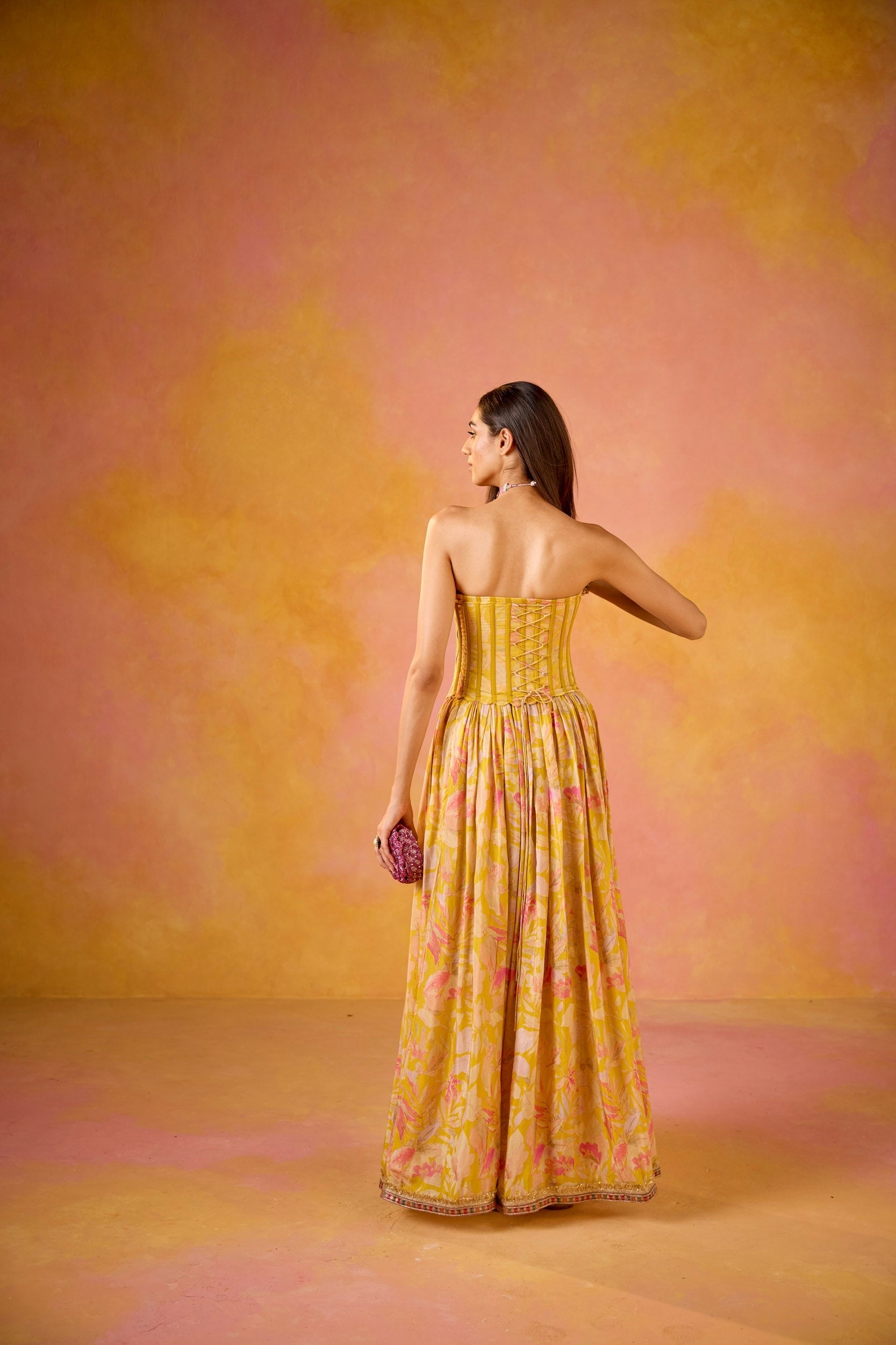 Hania Yellow Sequinned Corset