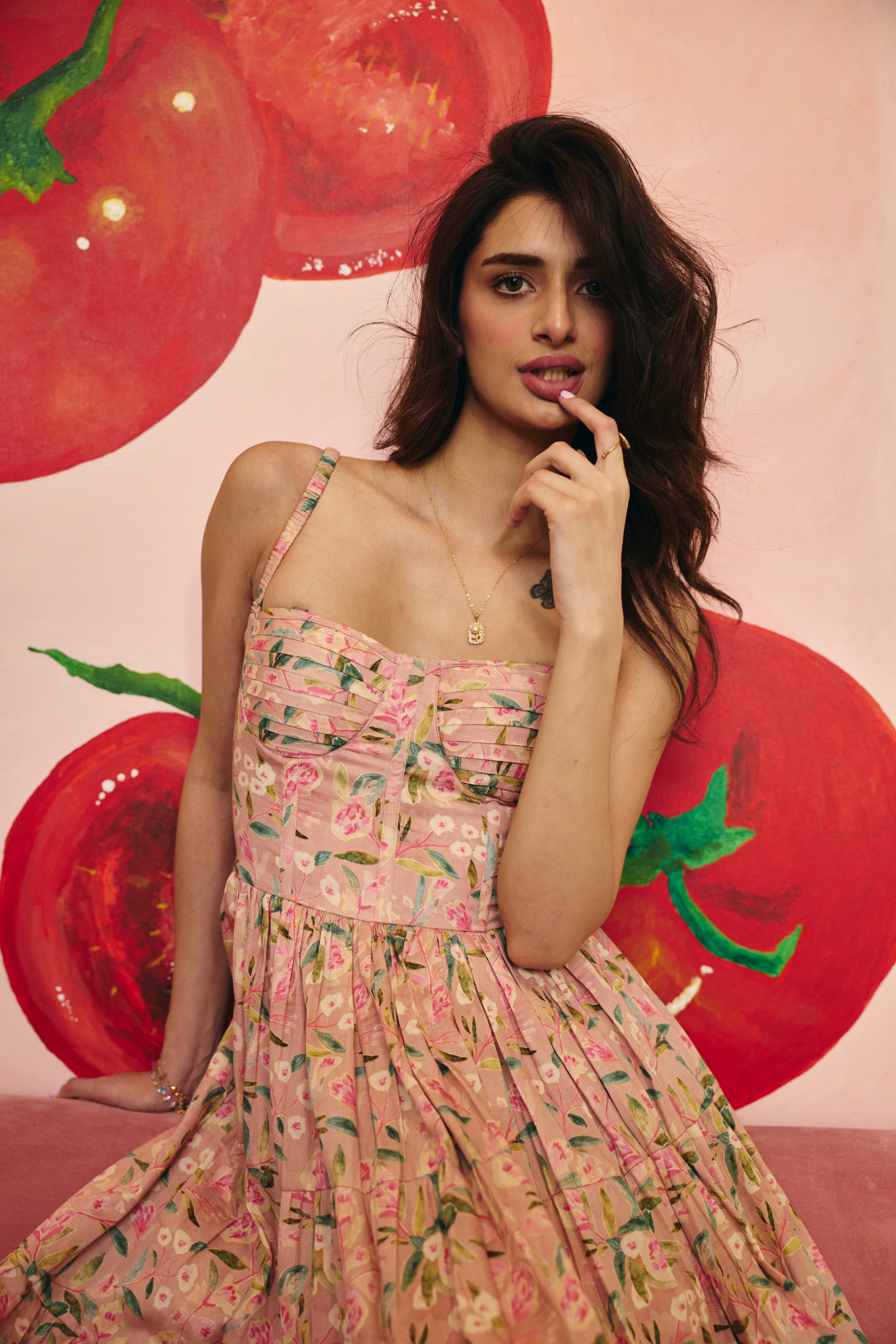 Jaipur Pink Floral Maxi Dress