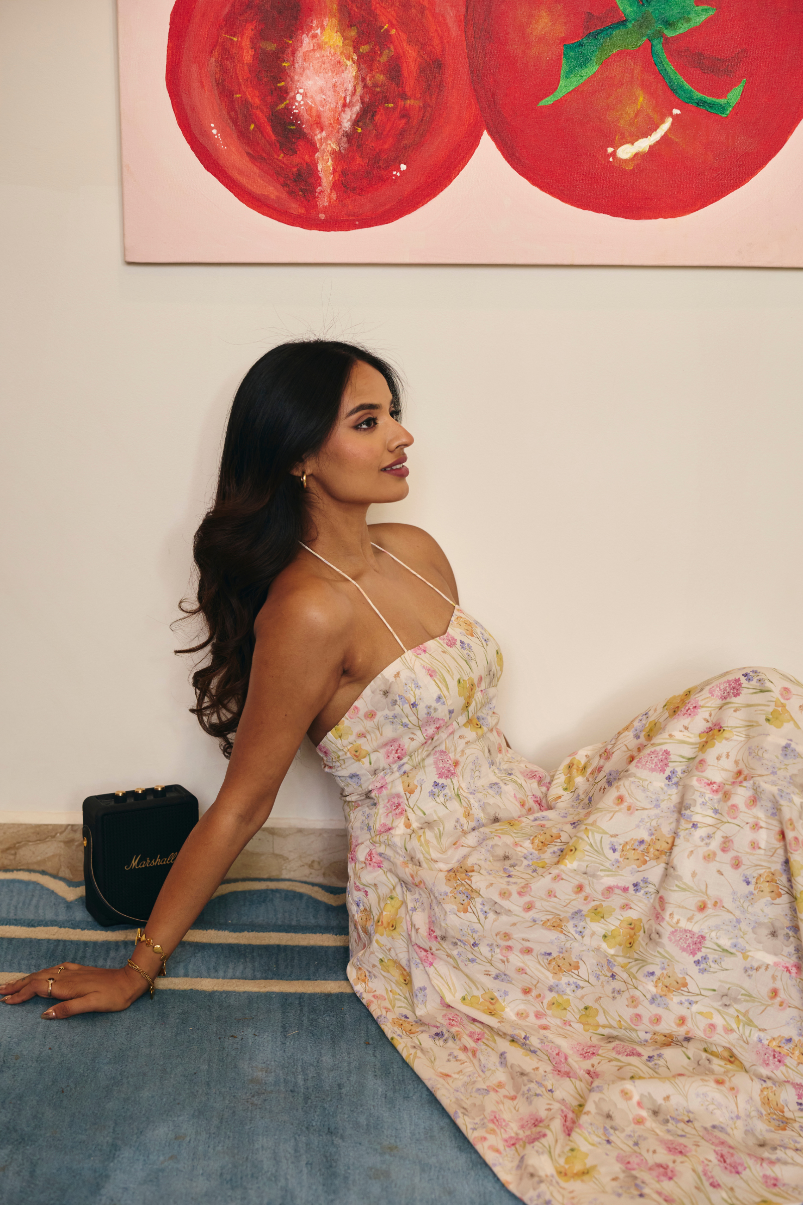 Cannes White Floral Midi Sundress