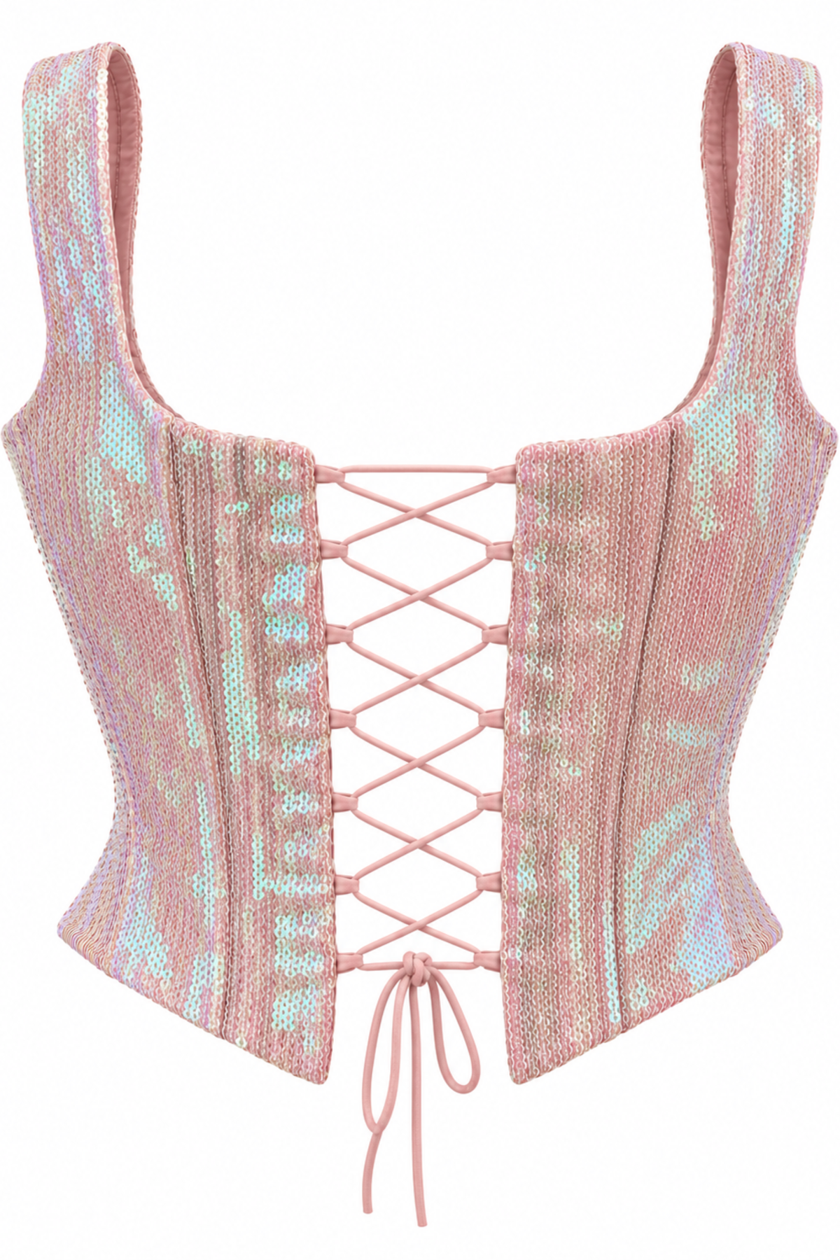 Shabnam Blush Iridescent Sequinned Corset