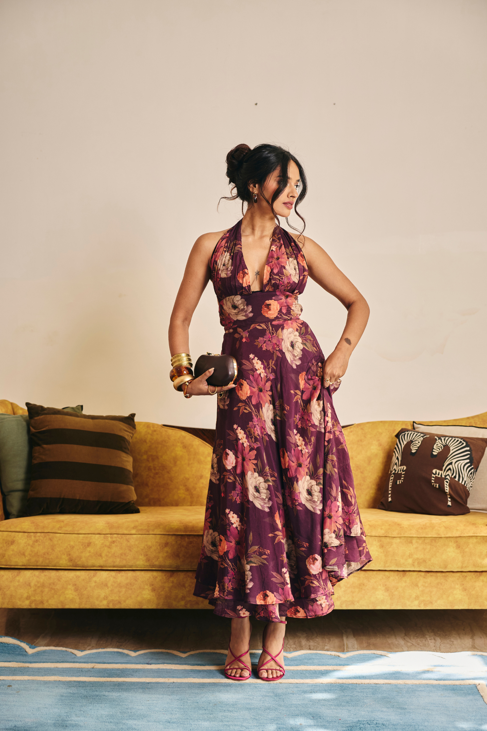 Marrakesh Purple floral maxi dress