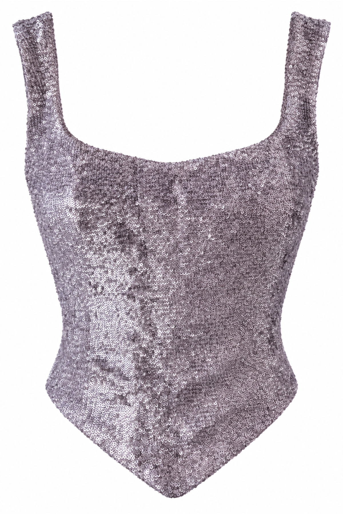 Titli Lilac Sequin Corset Top with Lace-Up Back